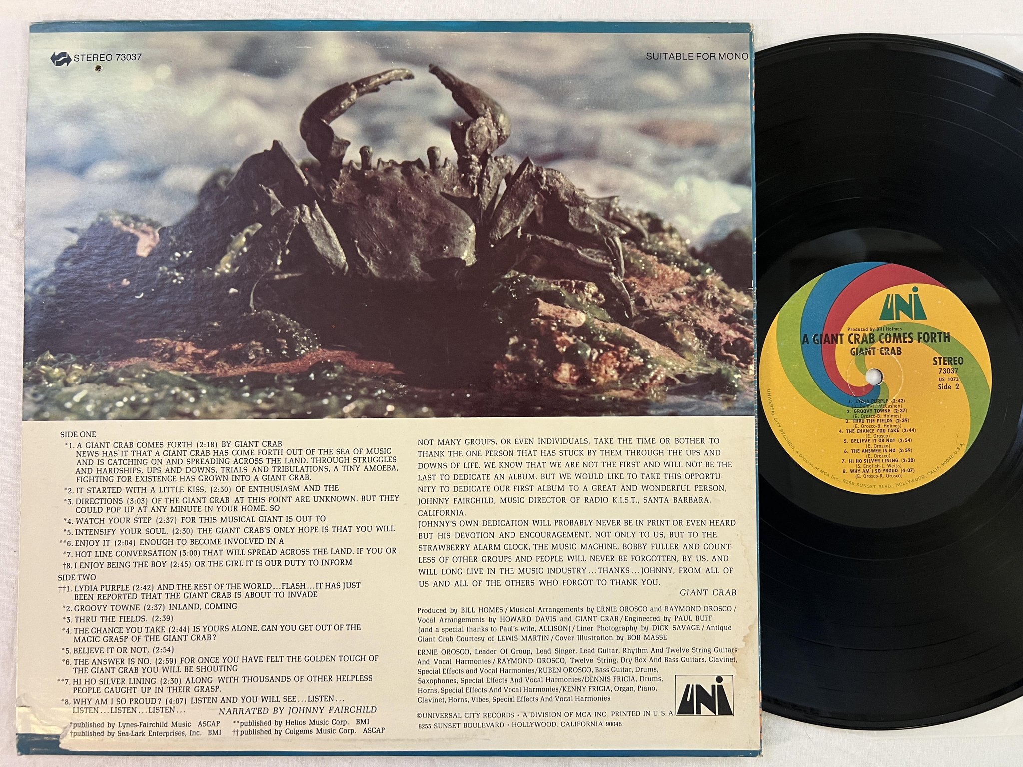 Omslagsbild för skivan GIANT CRAB a giant crab comes forth LP -68 US UNI 73037 ** Psych / soul **