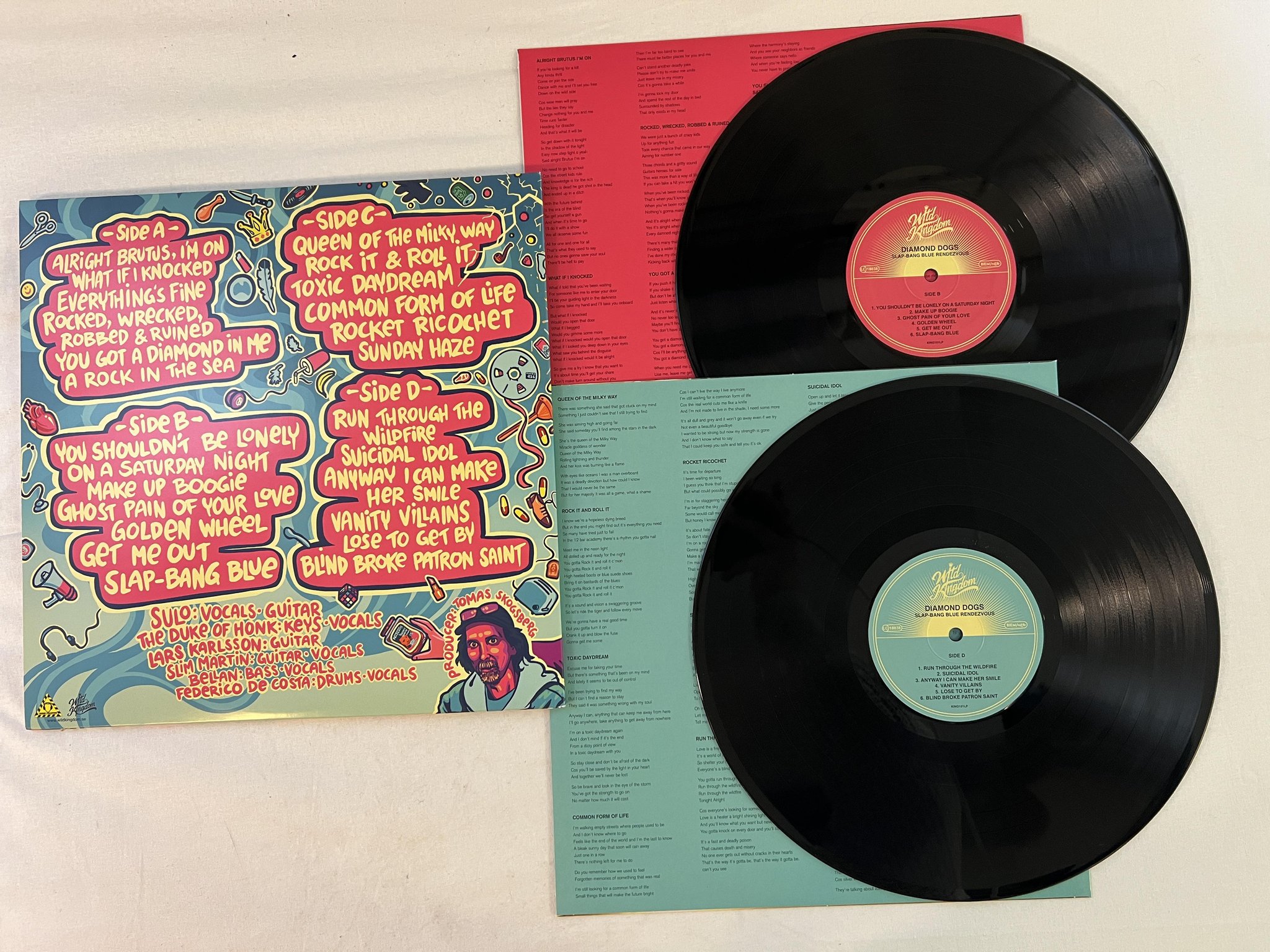 Omslagsbild för skivan DIAMOND DOGS slap bang blue rendezvous 2xLP 2022 Swe WILD KINGDOM KING101LP