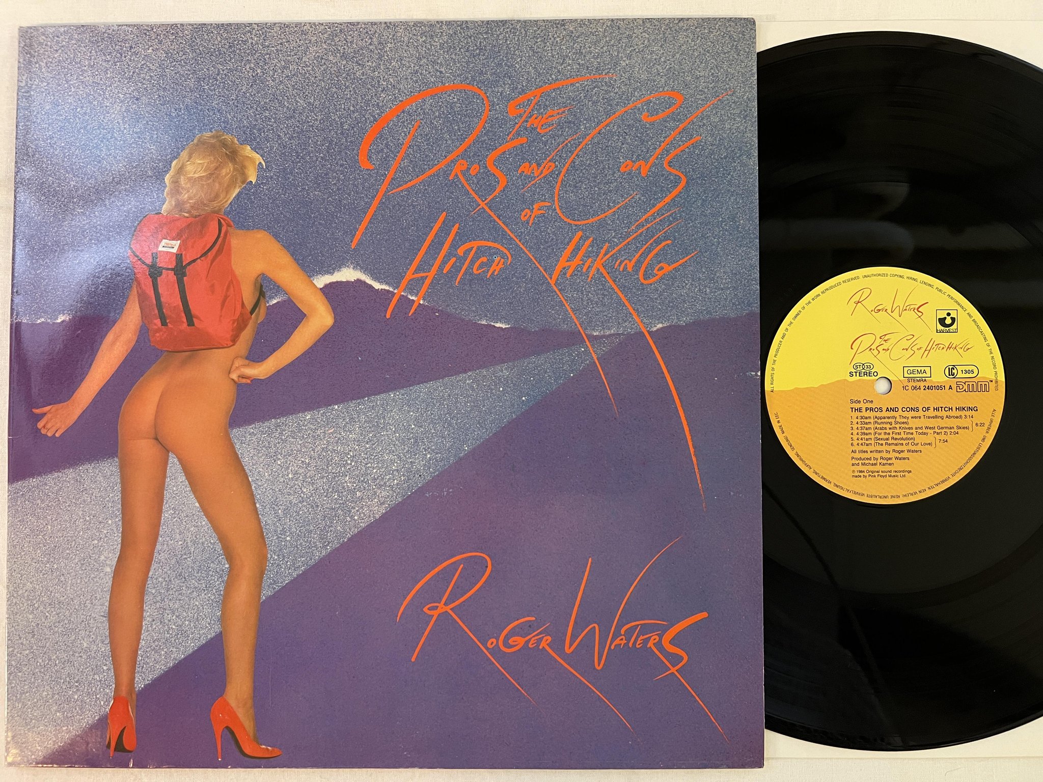 Omslagsbild för skivan ROGER WATERS the pros and the cons of hitch hiking LP -84 HARVEST 1C 064 2401051