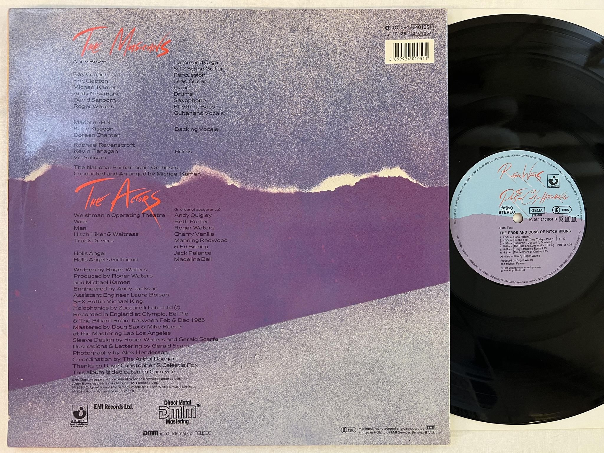 Omslagsbild för skivan ROGER WATERS the pros and the cons of hitch hiking LP -84 HARVEST 1C 064 2401051