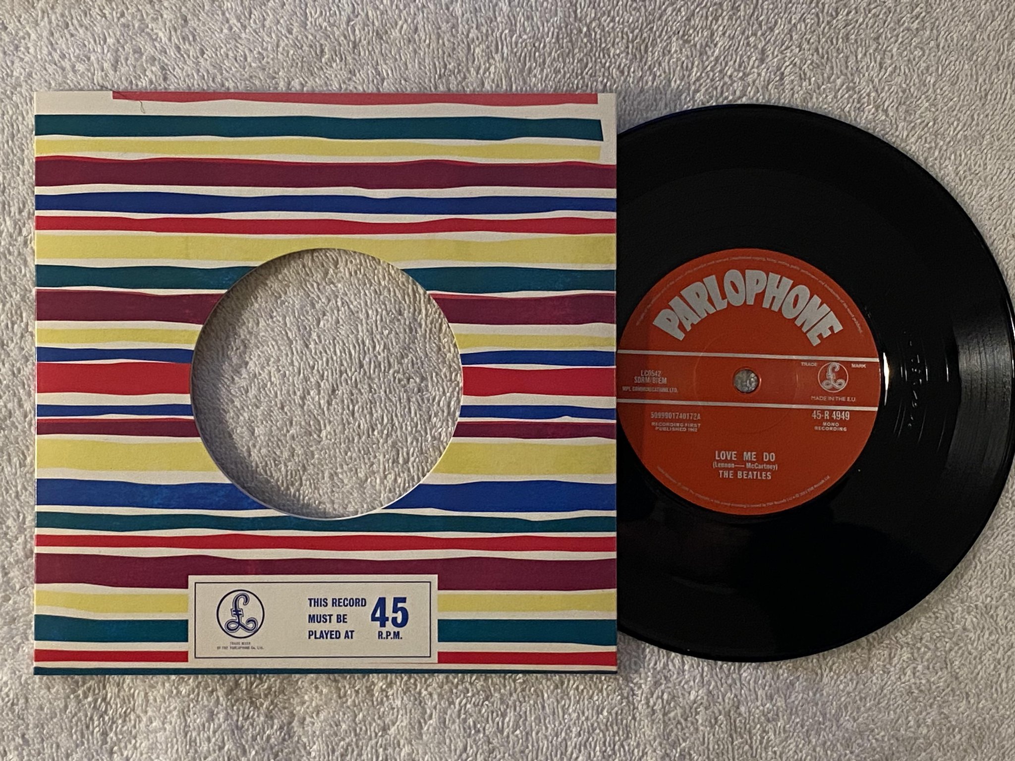 Omslagsbild för skivan THE BEATLES p.s. I love you 7" re PARLOPHONE 5099901740172