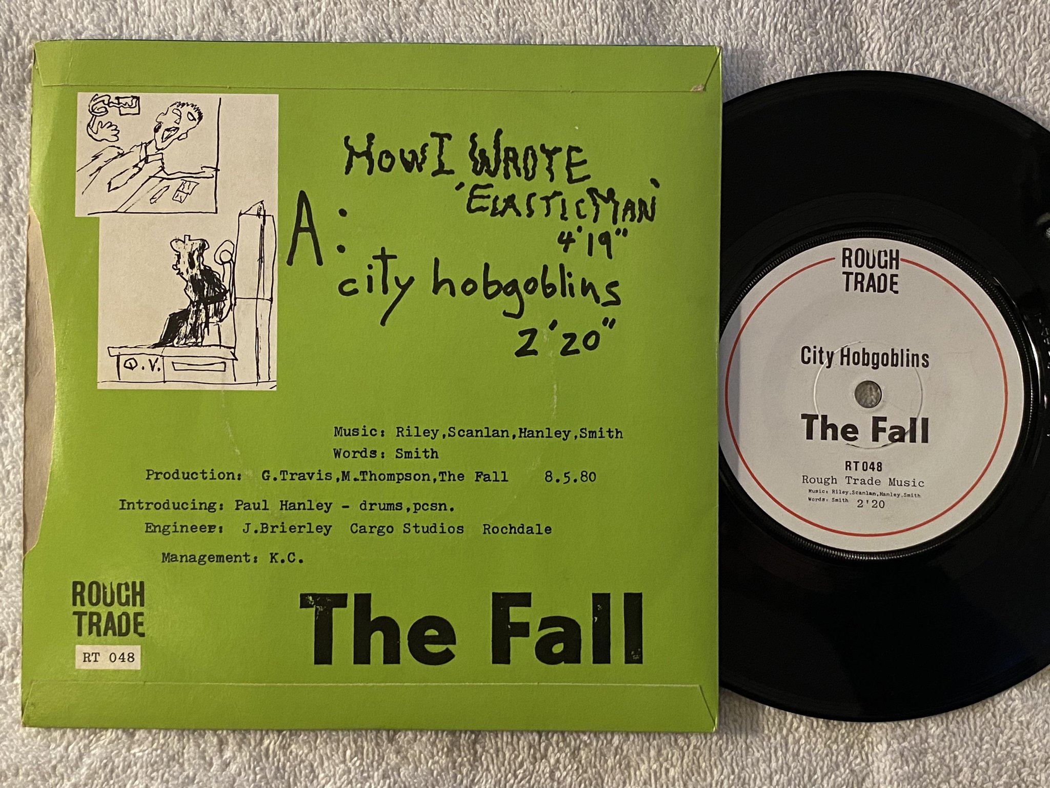 Omslagsbild för skivan THE FALL How I Wrote 'Elastic Man' 7" -80 UK ROUGH TRADE RT 048