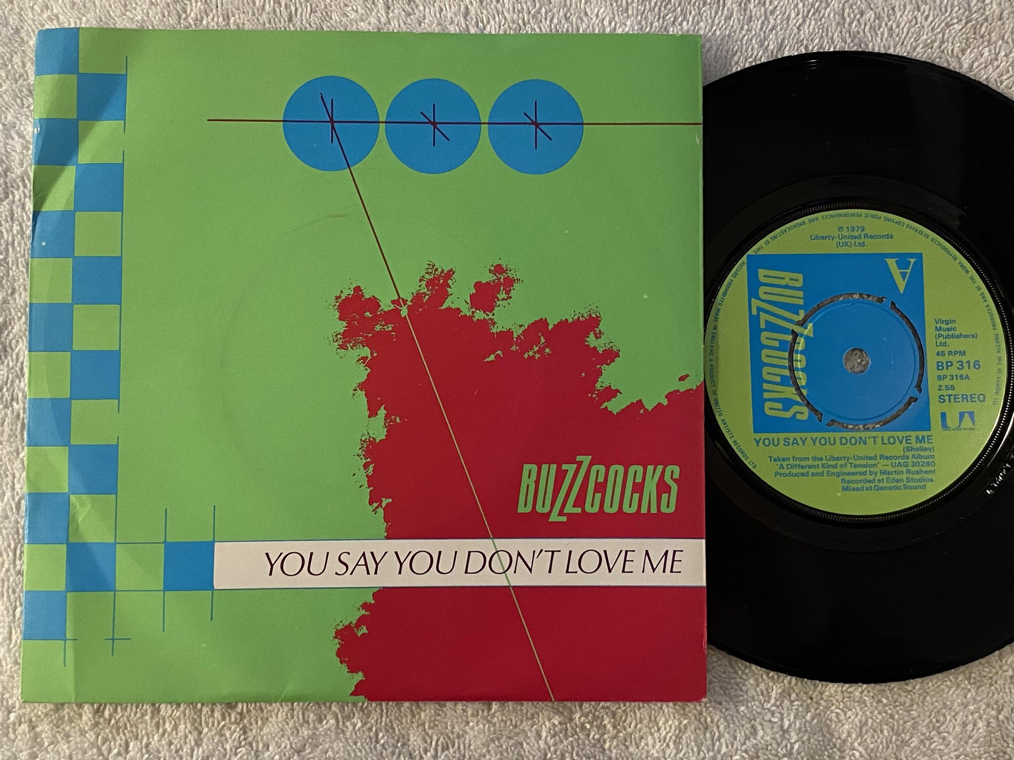Omslagsbild för skivan BUZZCOCKS you say you don't love me 7" -79 UK UNITED BP 316 ** PUNK **