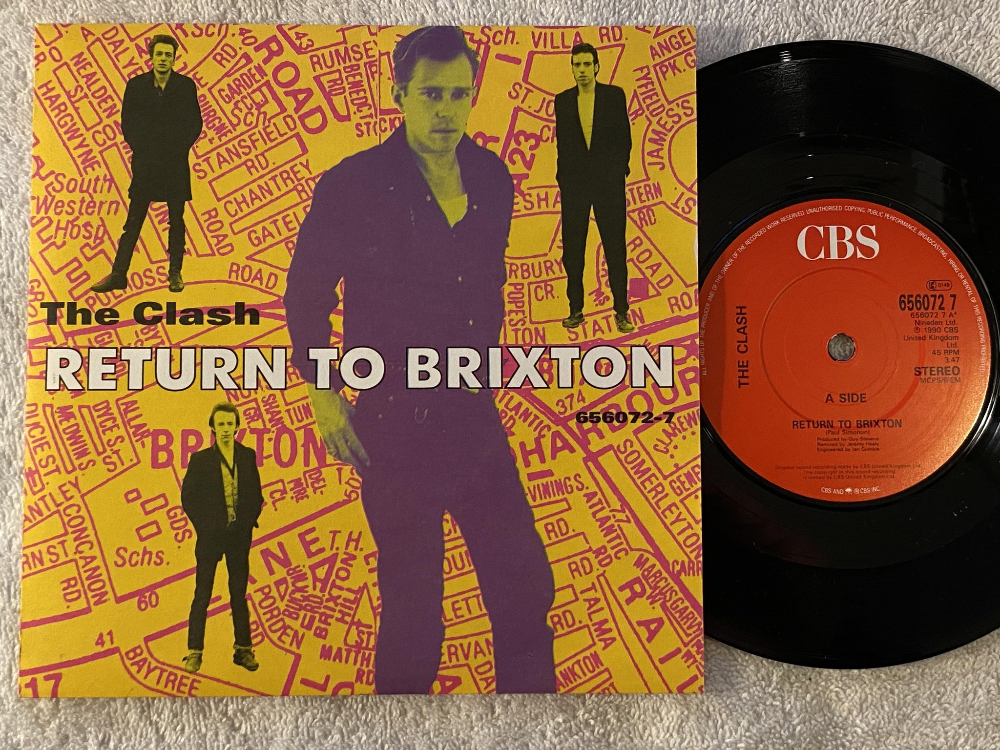 Omslagsbild för skivan THE CLASH return to Brixton 7" -90 UK CBS 656072 7 *** R A R E ***