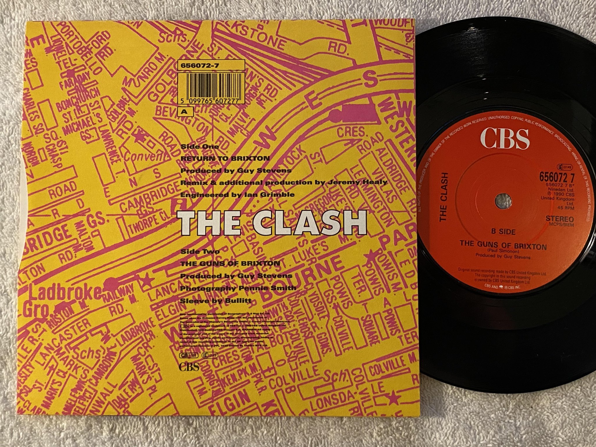 Omslagsbild för skivan THE CLASH return to Brixton 7" -90 UK CBS 656072 7 *** R A R E ***