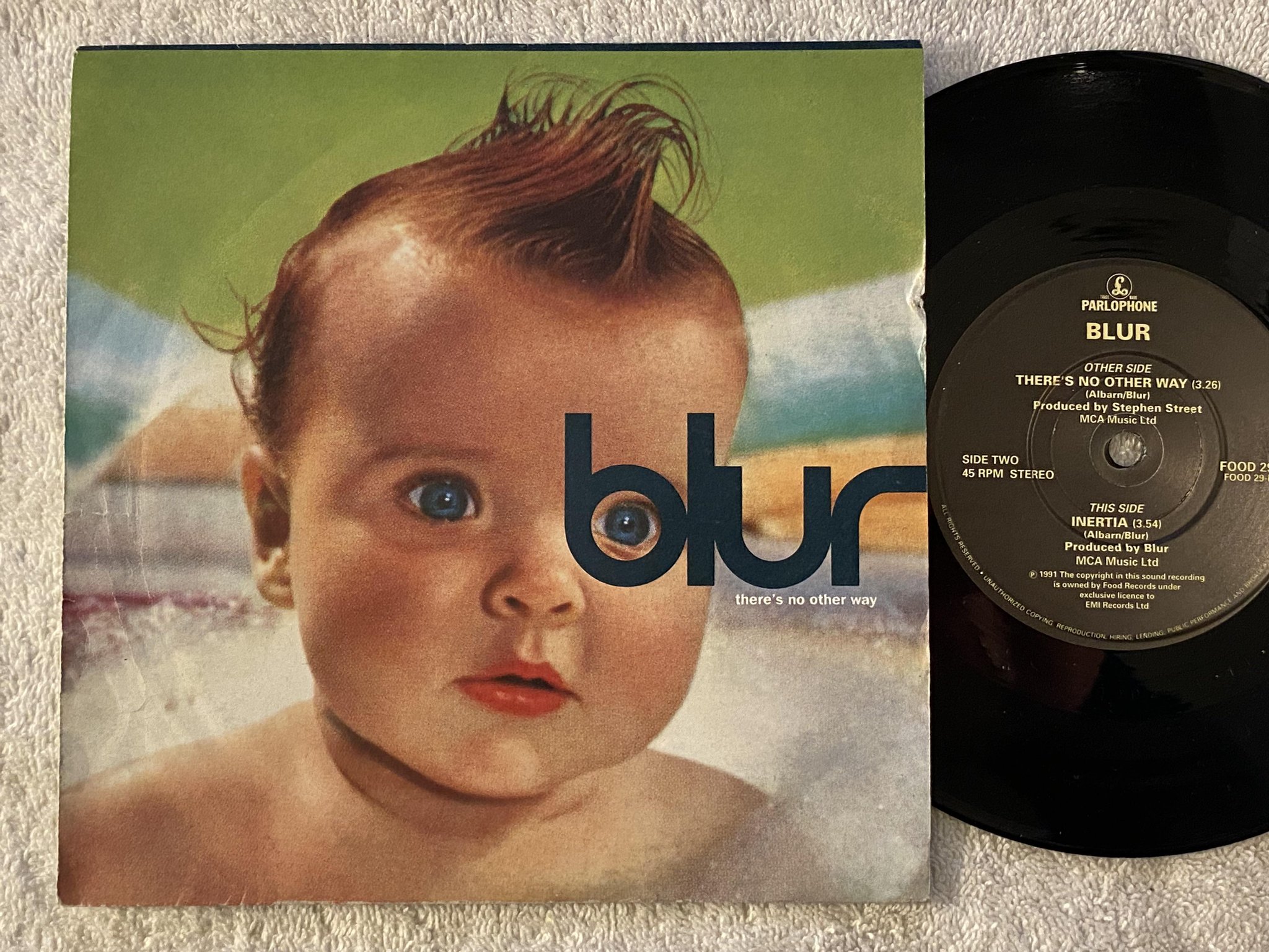 Omslagsbild för skivan BLUR There's No Other Way 7" -91 FOOD 29 ** INDIE ROCK **