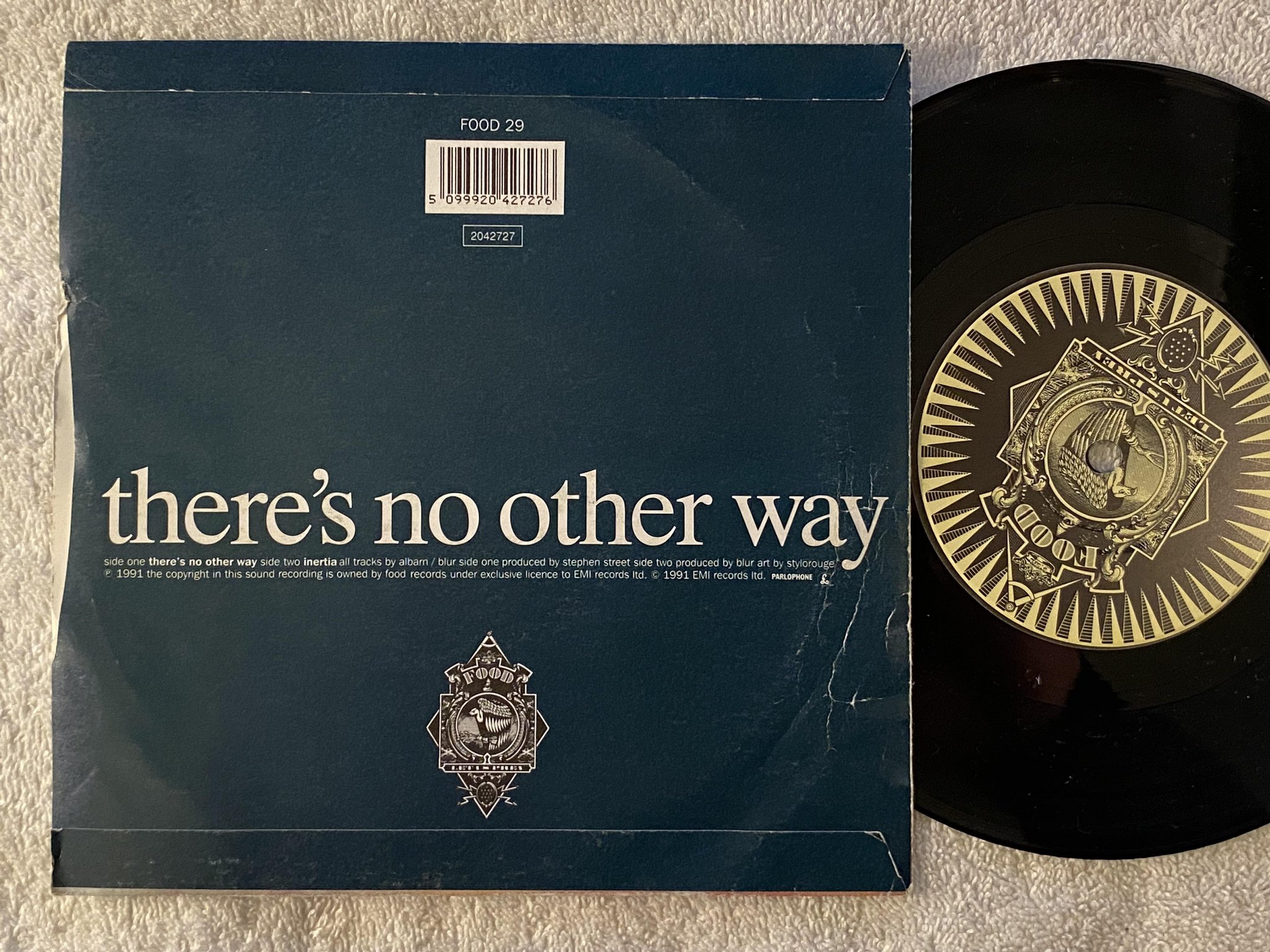 Omslagsbild för skivan BLUR There's No Other Way 7" -91 FOOD 29 ** INDIE ROCK **