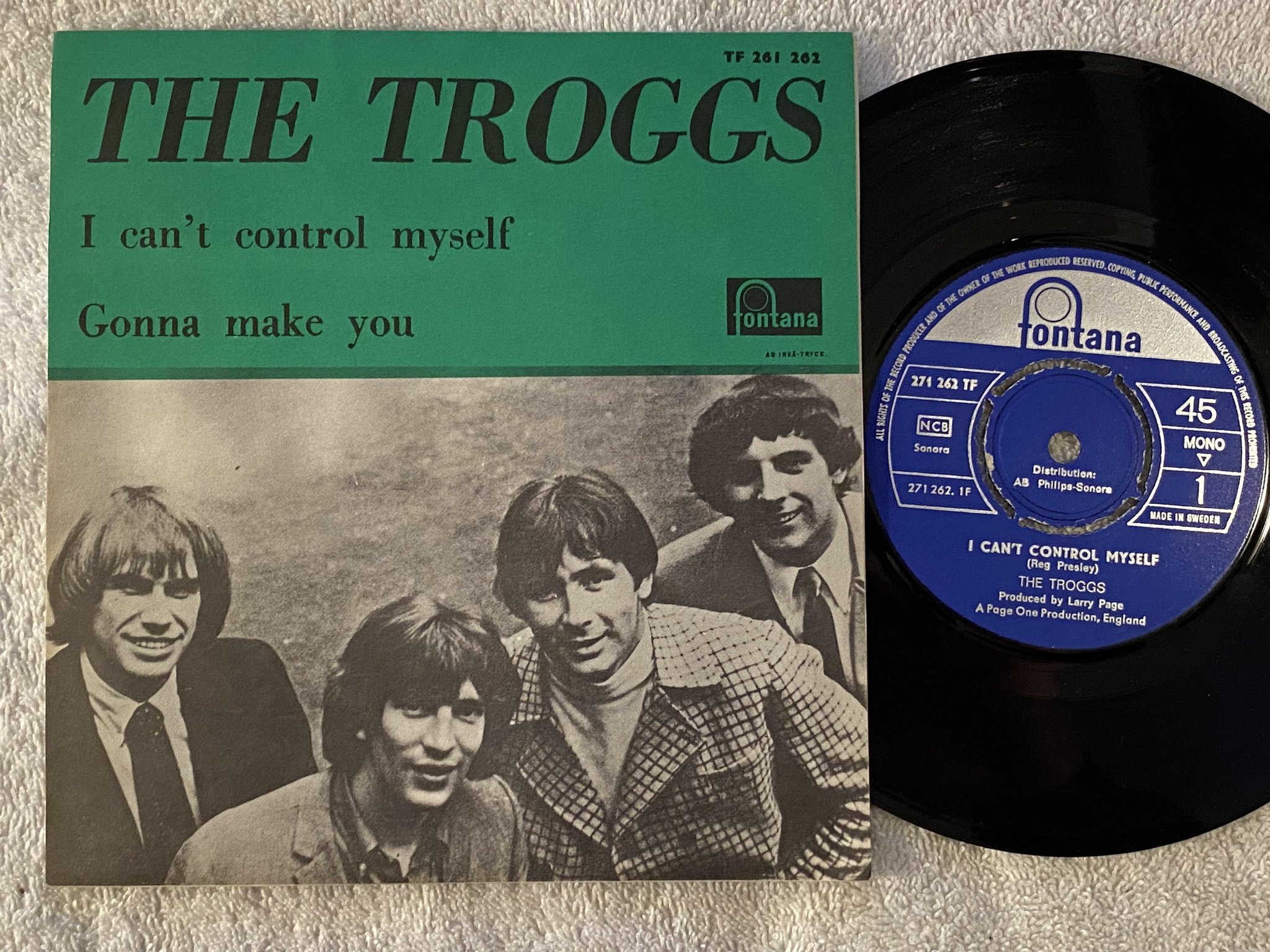 Omslagsbild för skivan THE TROGGS I can't control myself 7" -66 Swe FONTANA 271 262 TF