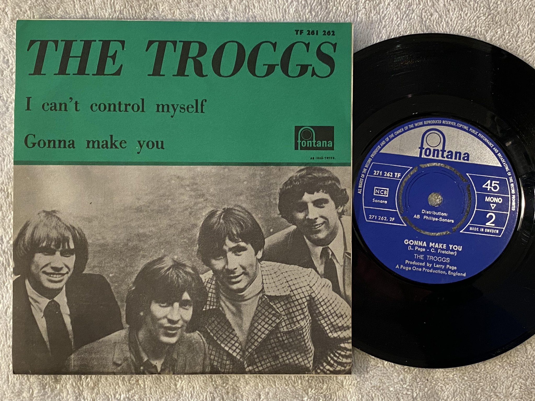 Omslagsbild för skivan THE TROGGS I can't control myself 7" -66 Swe FONTANA 271 262 TF