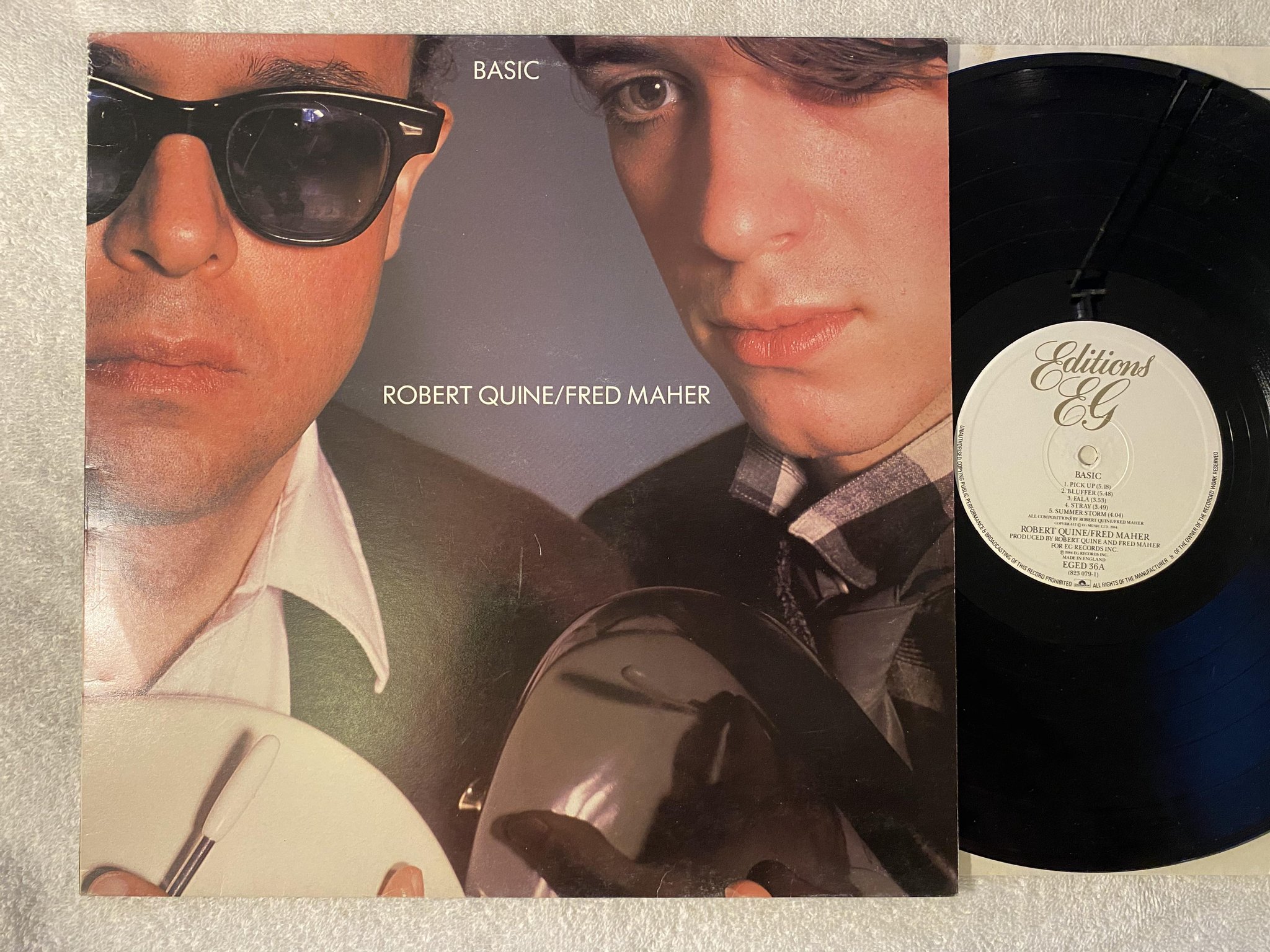 Omslagsbild för skivan ROBERT QUINE / FRED MAHER basic LP UK EDITIONS EG EGED 36