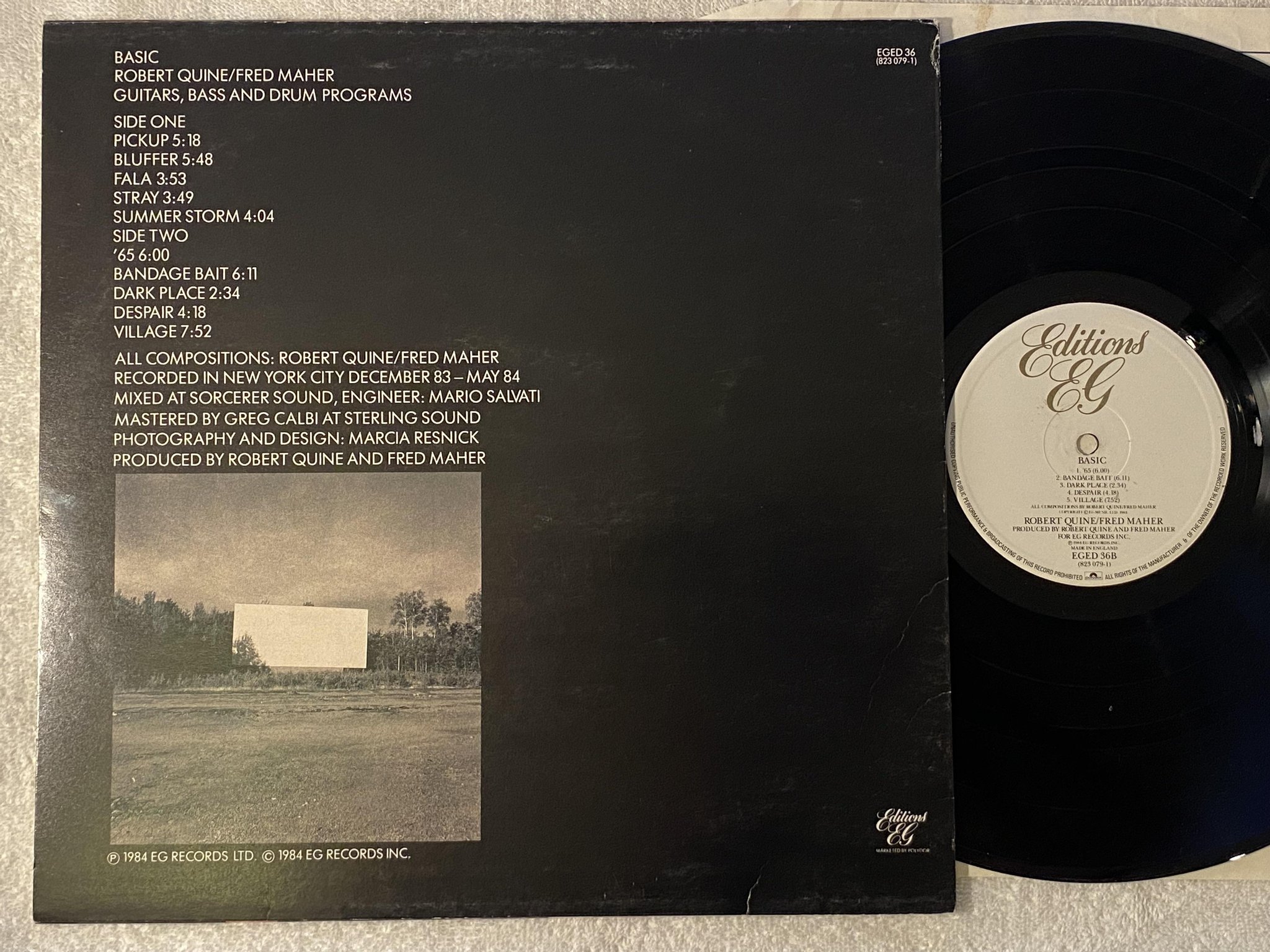 Omslagsbild för skivan ROBERT QUINE / FRED MAHER basic LP UK EDITIONS EG EGED 36