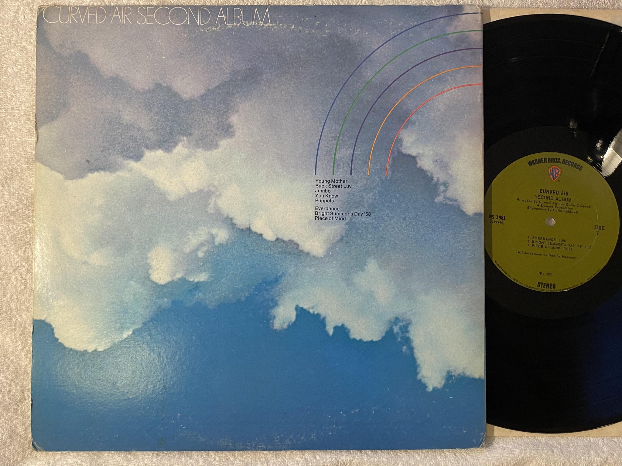 Omslagsbild för skivan CURVED AIR second album LP -71 US WARNER WS 1951