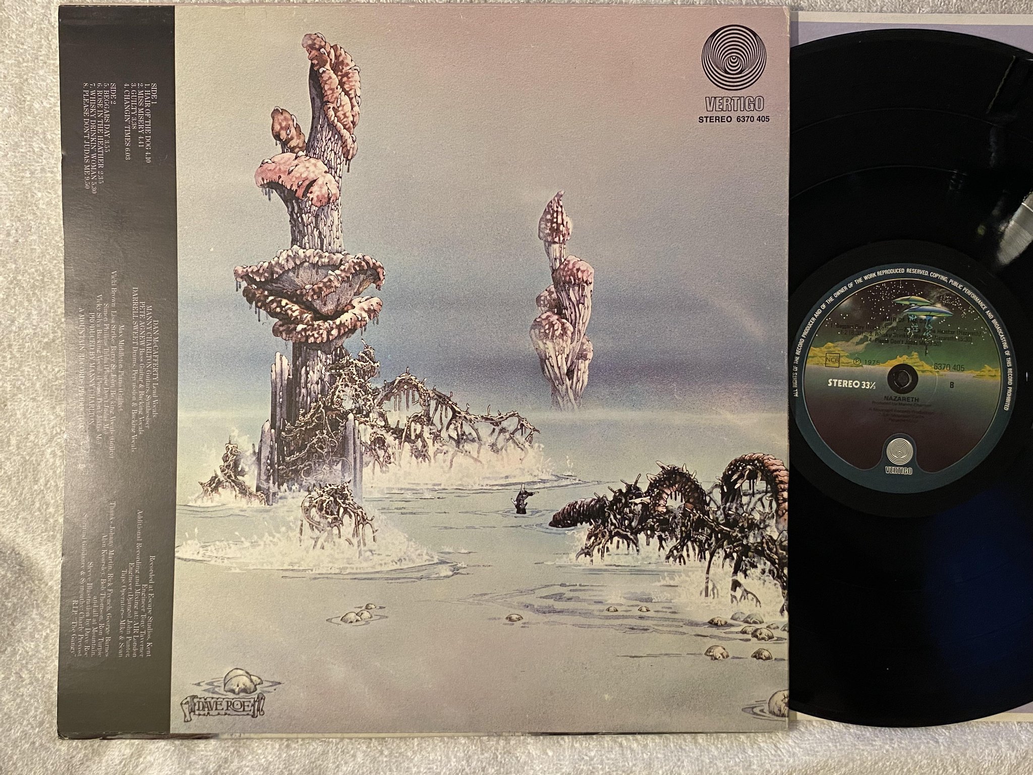 Omslagsbild för skivan NAZARETH hair of the dog LP -75 ncb VERTIGO 6370 405