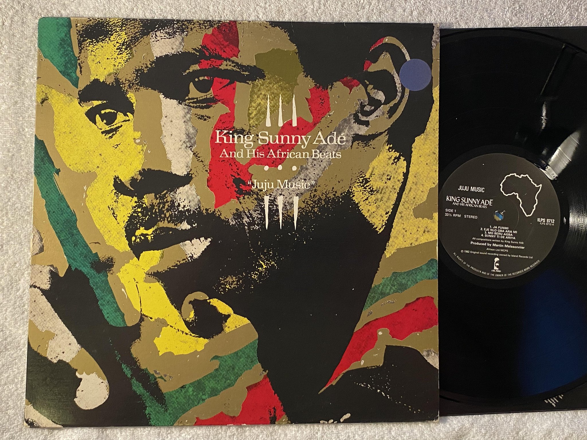Omslagsbild för skivan KING SUNNY ADE juju music LP -82 ISLAND ILPS 9712