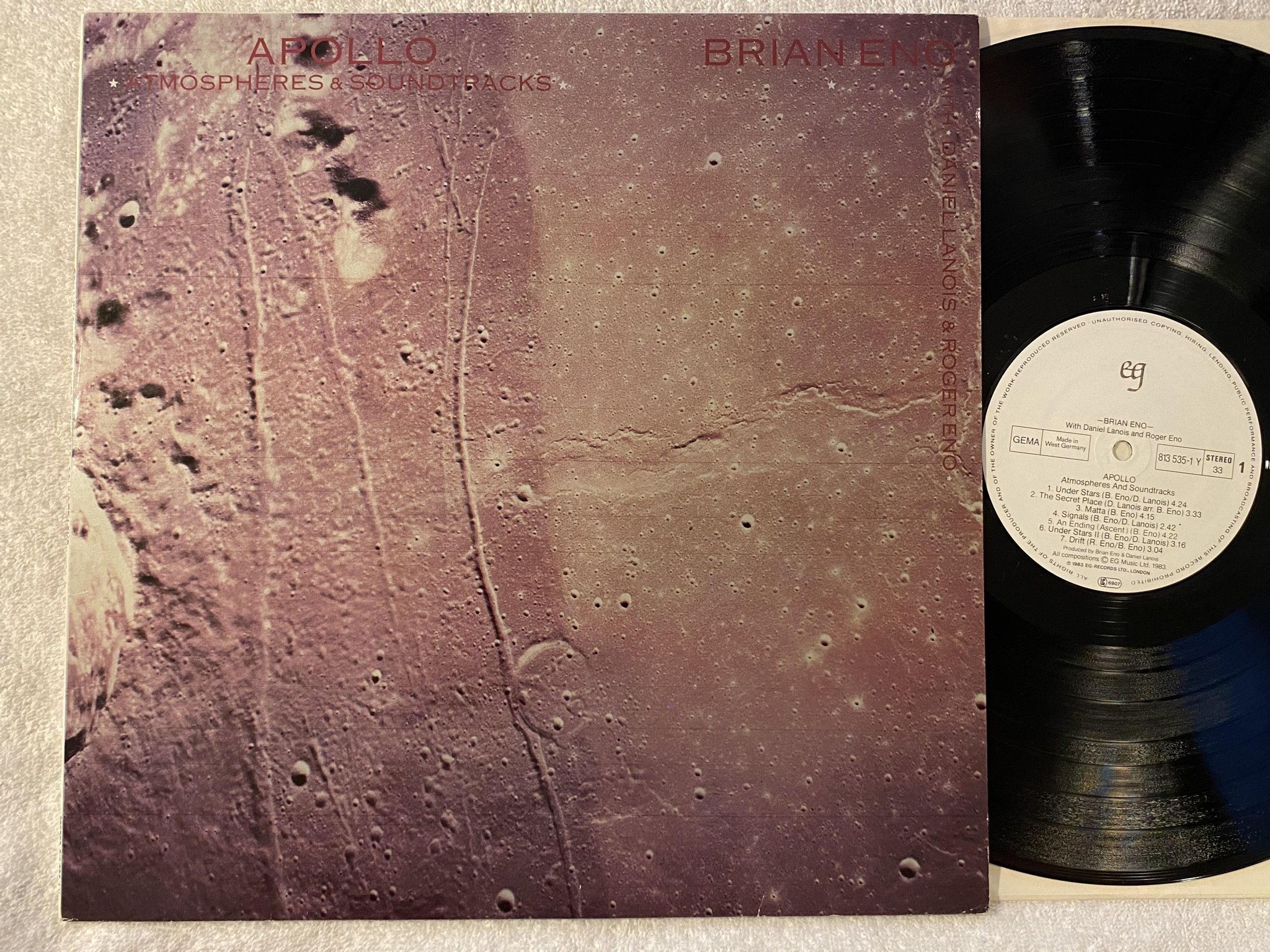 Omslagsbild för skivan BRIAN ENO apollo LP -83 Ger EG 813535-1 Y