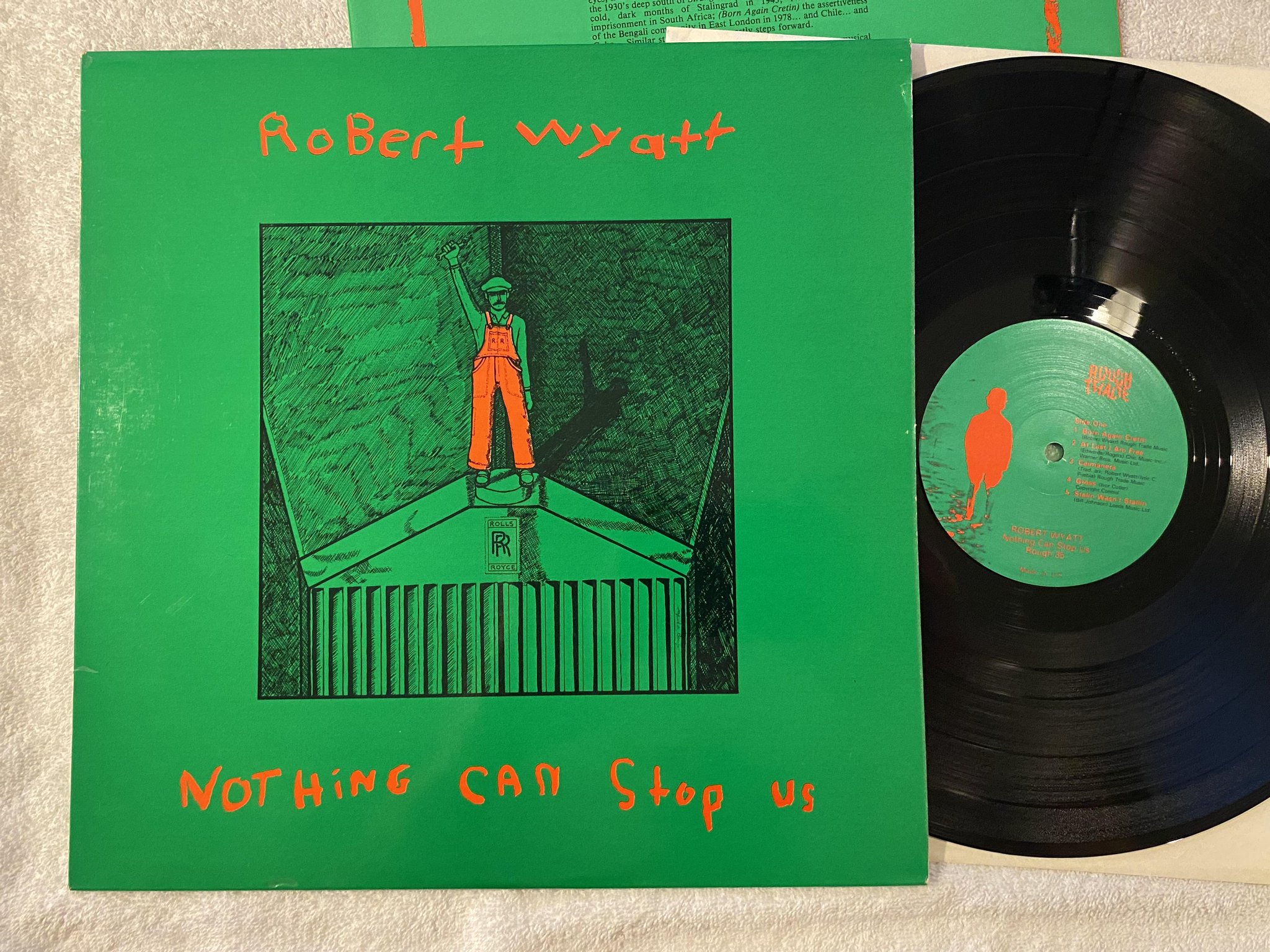 Omslagsbild för skivan ROBERT WYATT Nothing Can Stop Us LP -82 UK ROUGH TRADE ROUGH 35