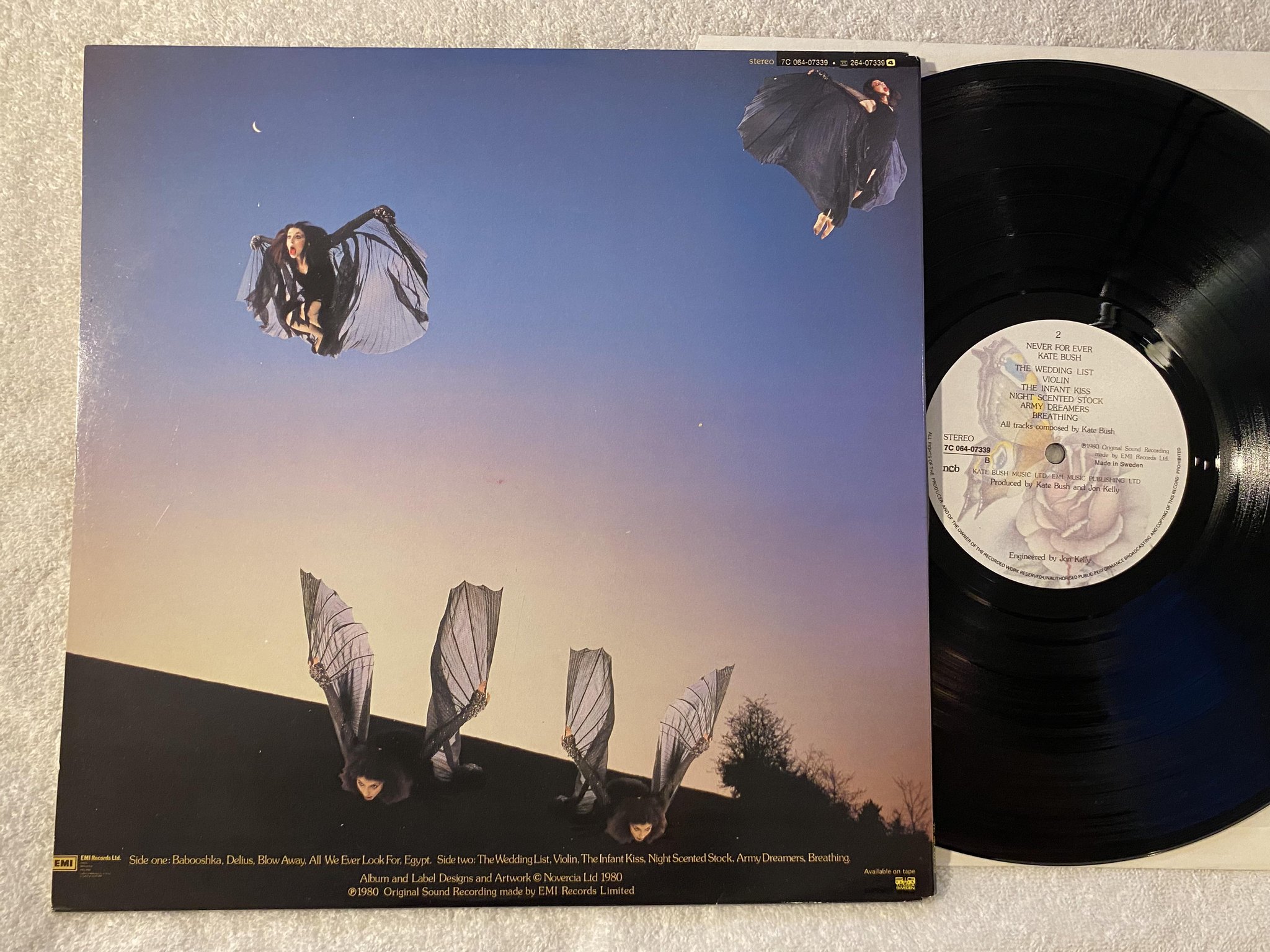 Omslagsbild för skivan KATE BUSH never for never LP -80 ncb EMI 7C 064-07339