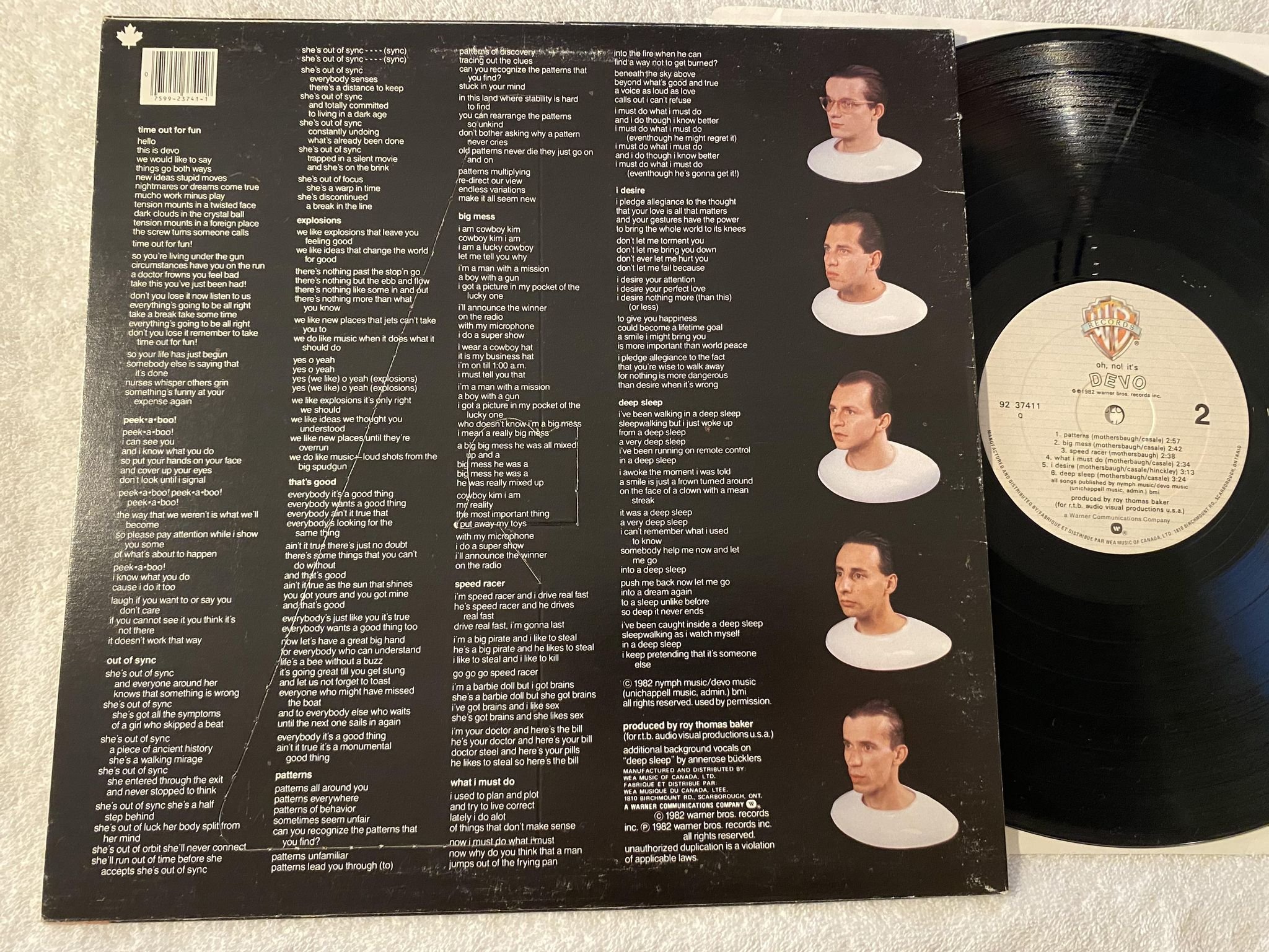 Omslagsbild för skivan DEVO oh no! It's Devo LP -82 Can WARNER 92 37411