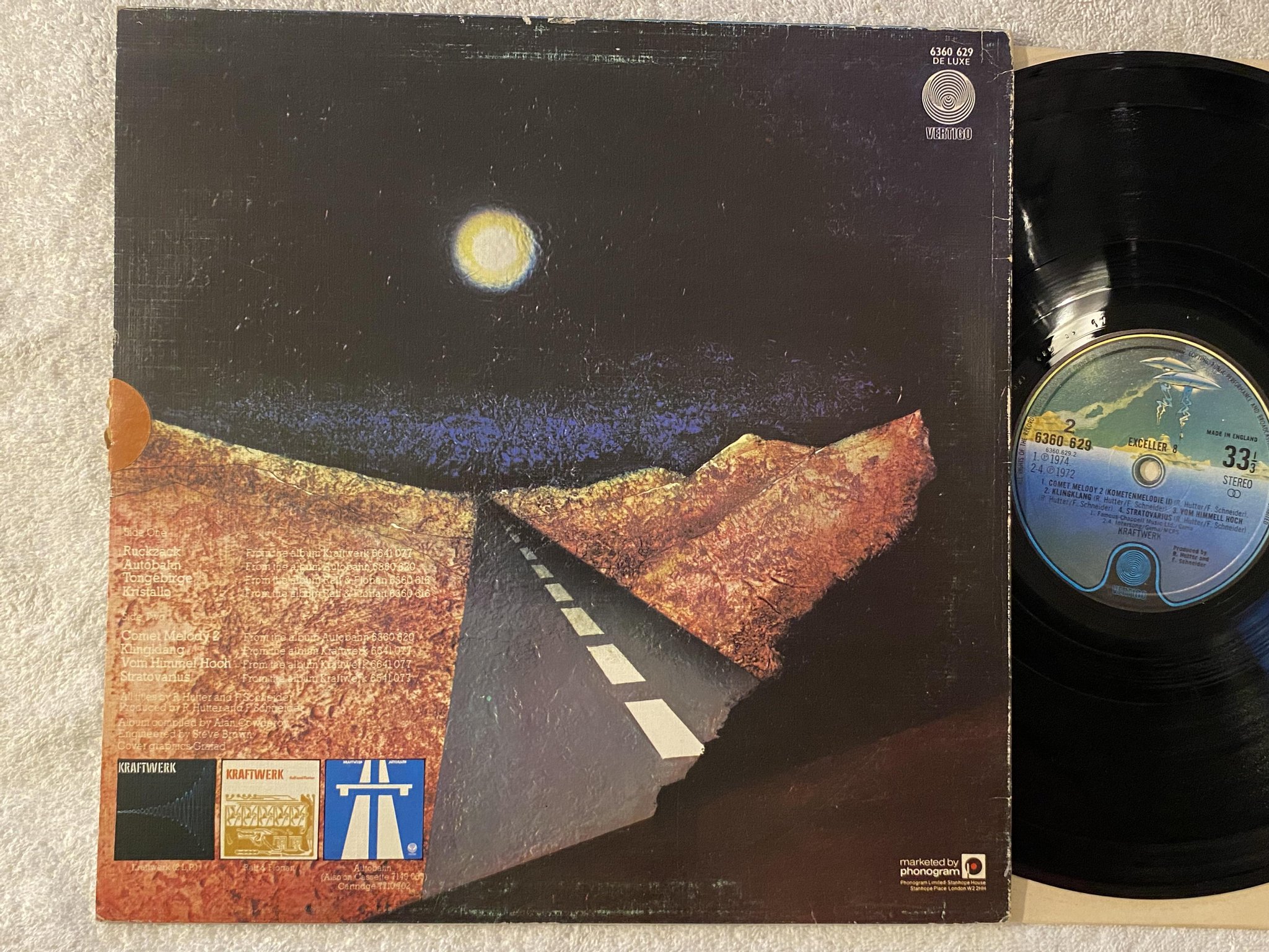 Omslagsbild för skivan KRAFTWERK exceller 8 LP -75 UK VERTIGO 6360 629