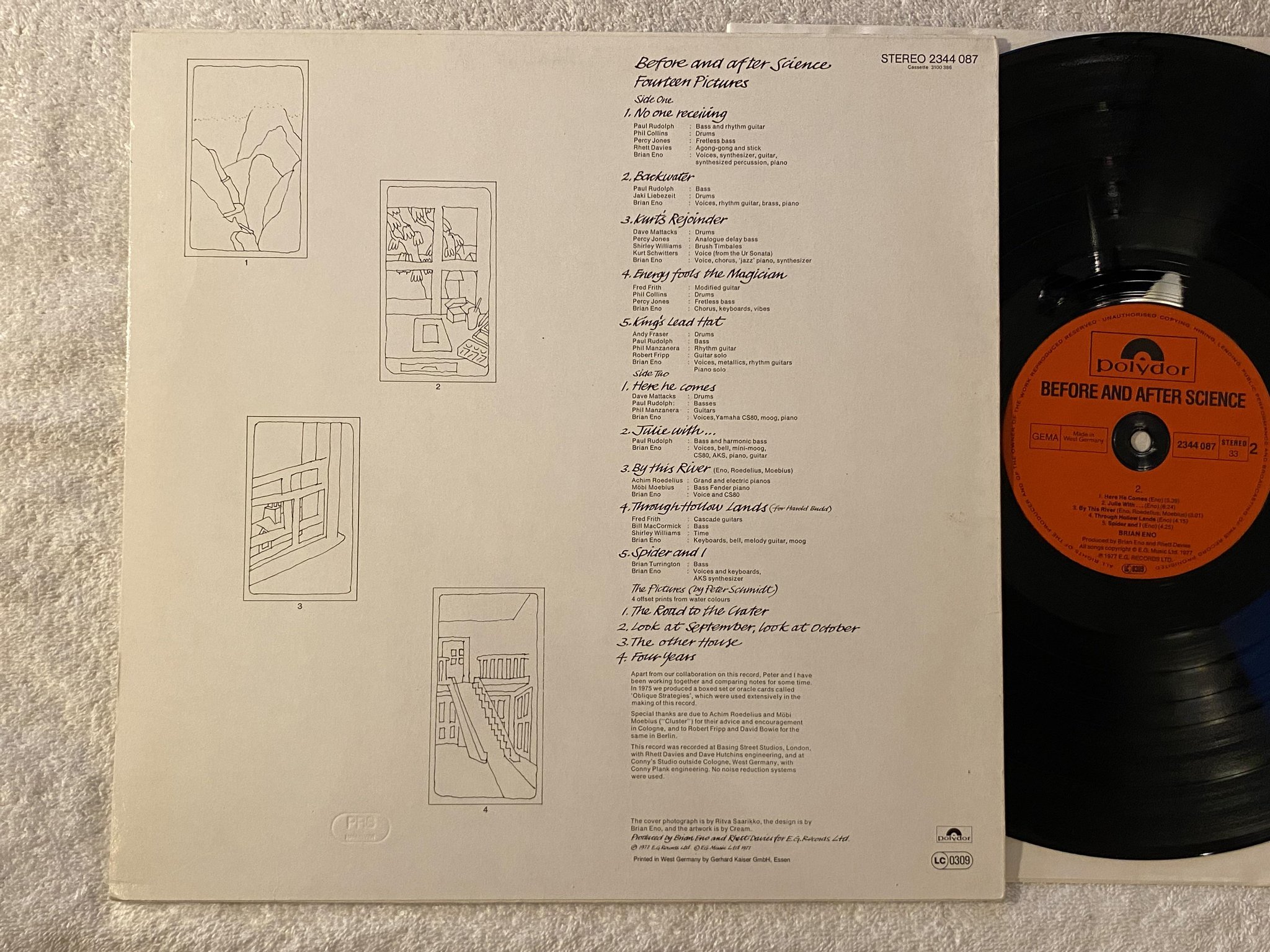 Omslagsbild för skivan BRIAN ENO before and after science LP Ger POLYDOR 2344087