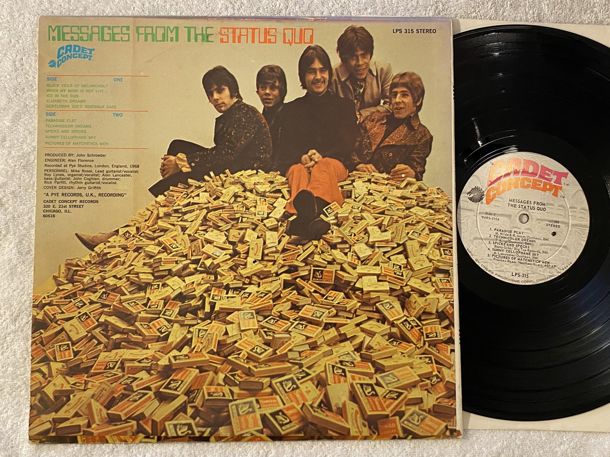 Omslagsbild för skivan STATUS QUO messages from the LP -68 US CADET CONCEPT LPS-315