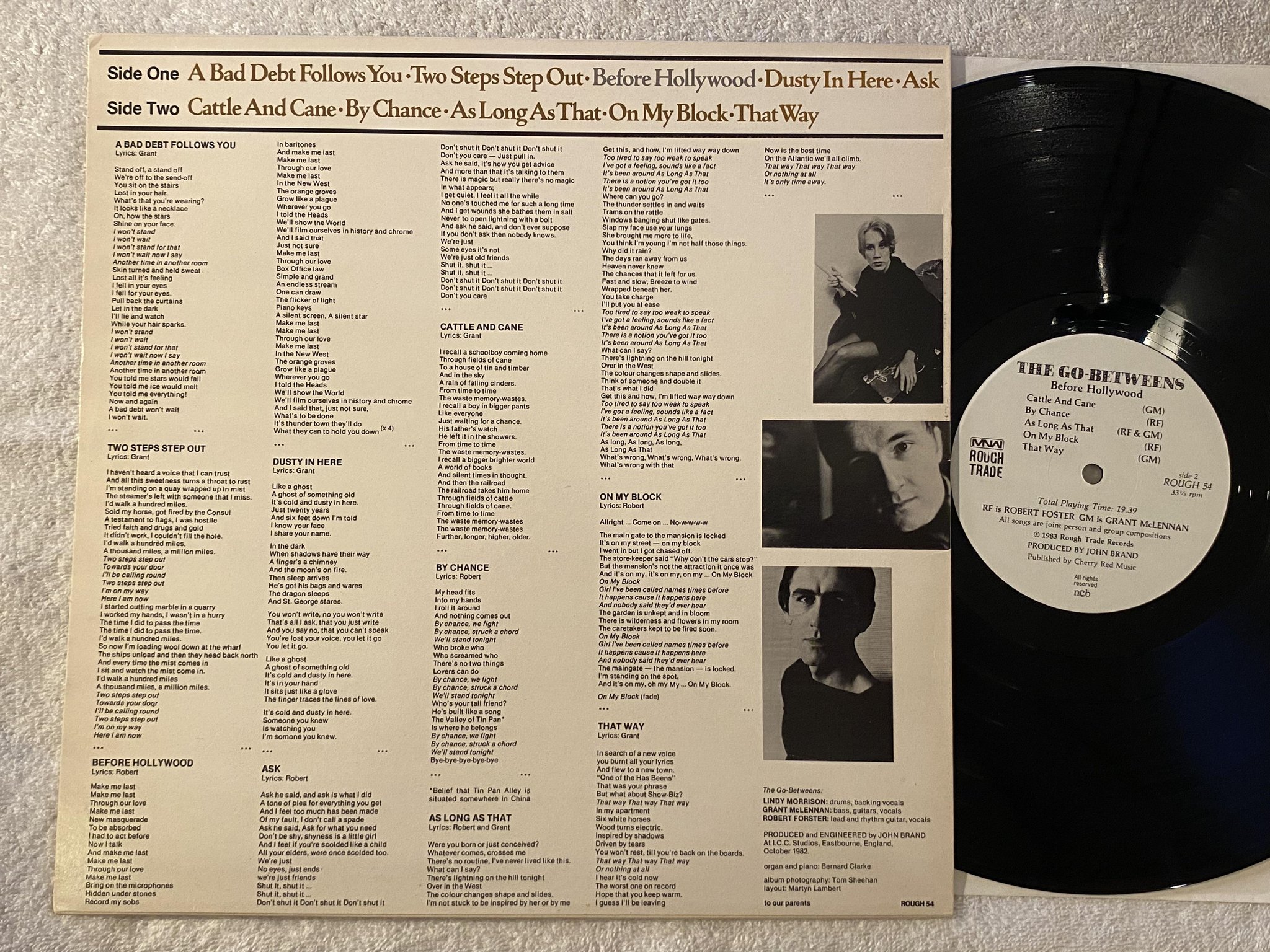 Omslagsbild för skivan THE GO-BETWEENS before Hollywood LP -83 MNW ROUGH 54