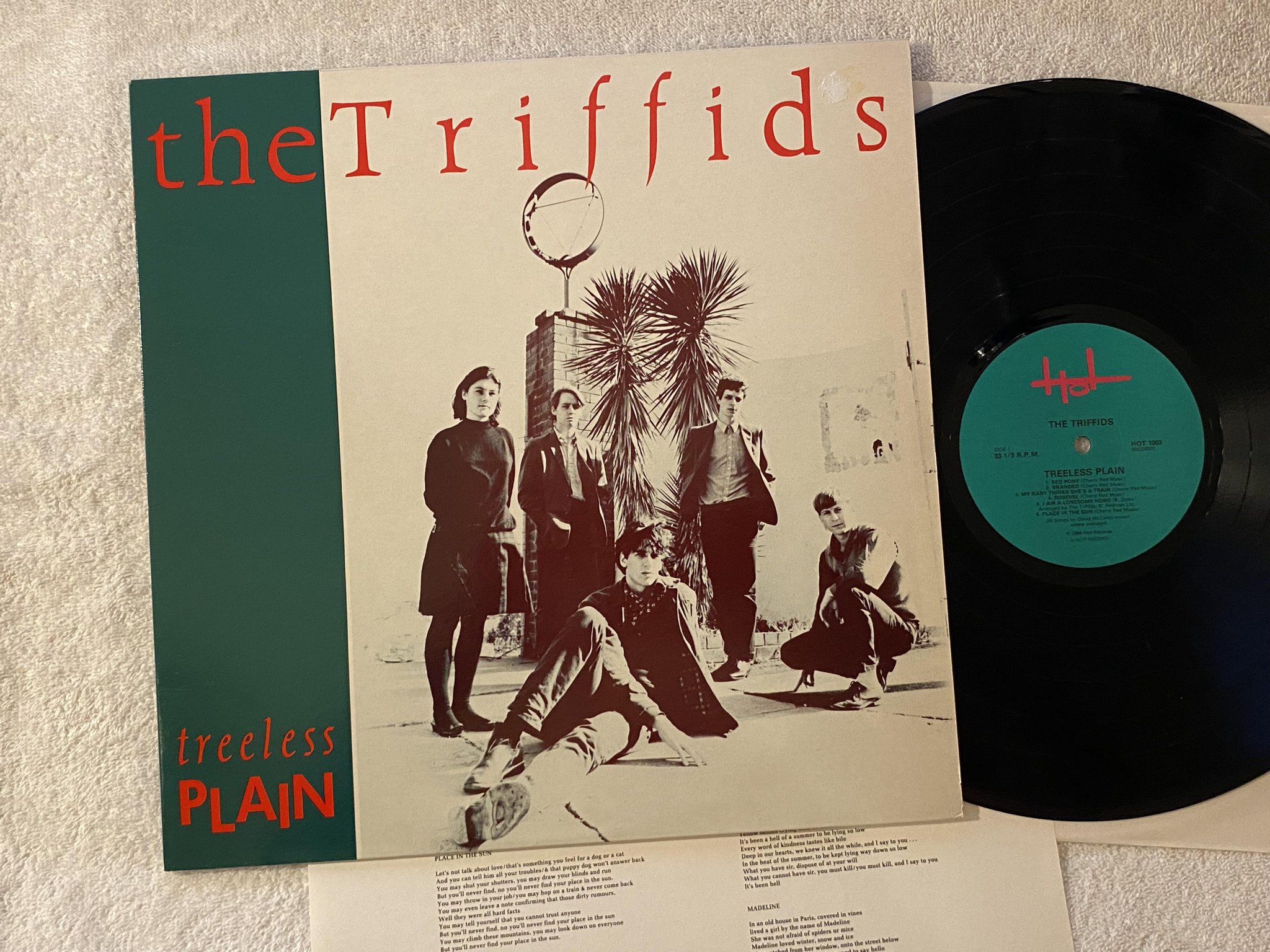 Omslagsbild för skivan THE TRIFFIDS treeless plain LP -83 Australia HOT 1003