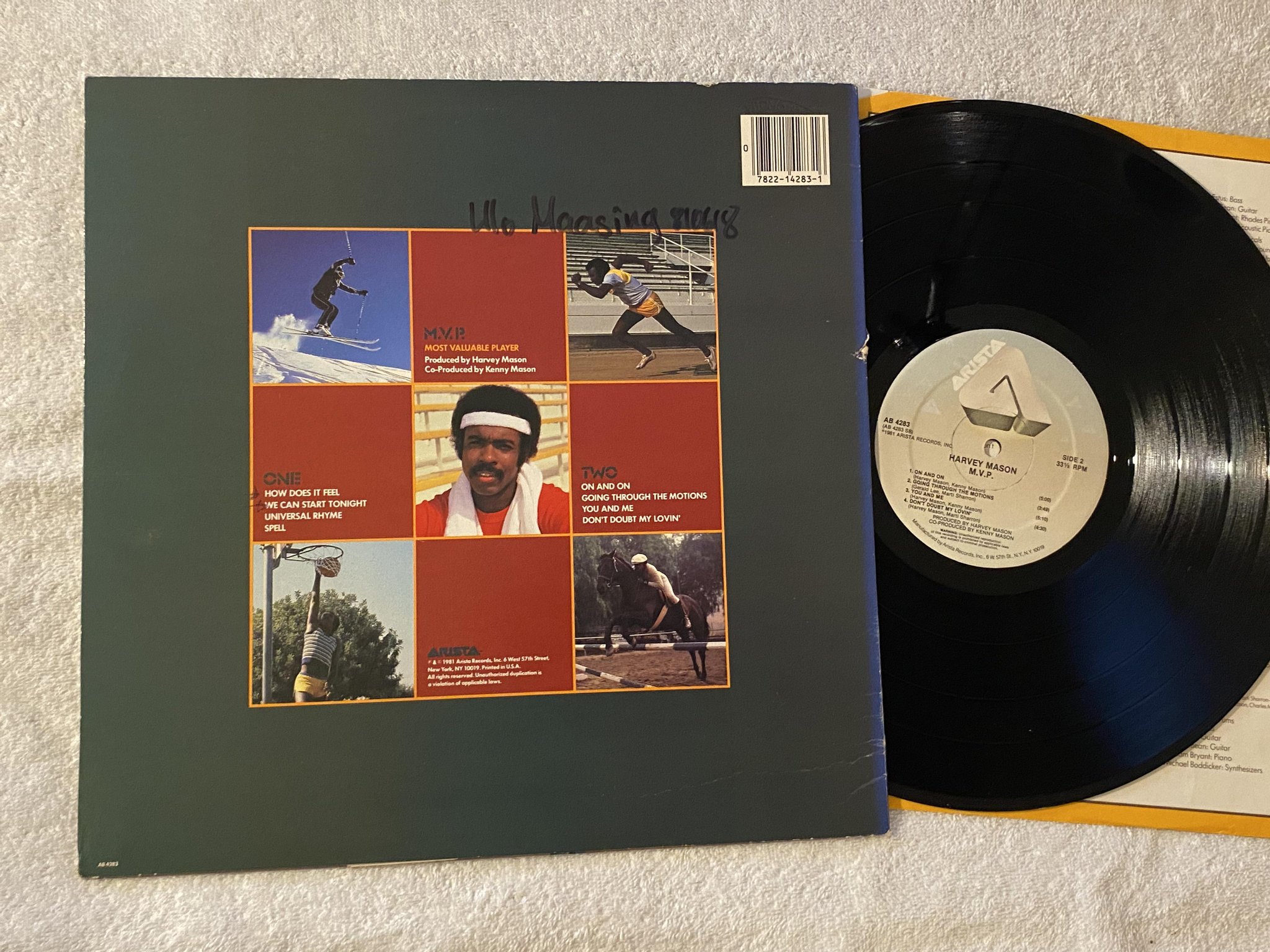 Omslagsbild för skivan HARVEY MASON m.v.p. LP -81 US ARISTA AB 4283