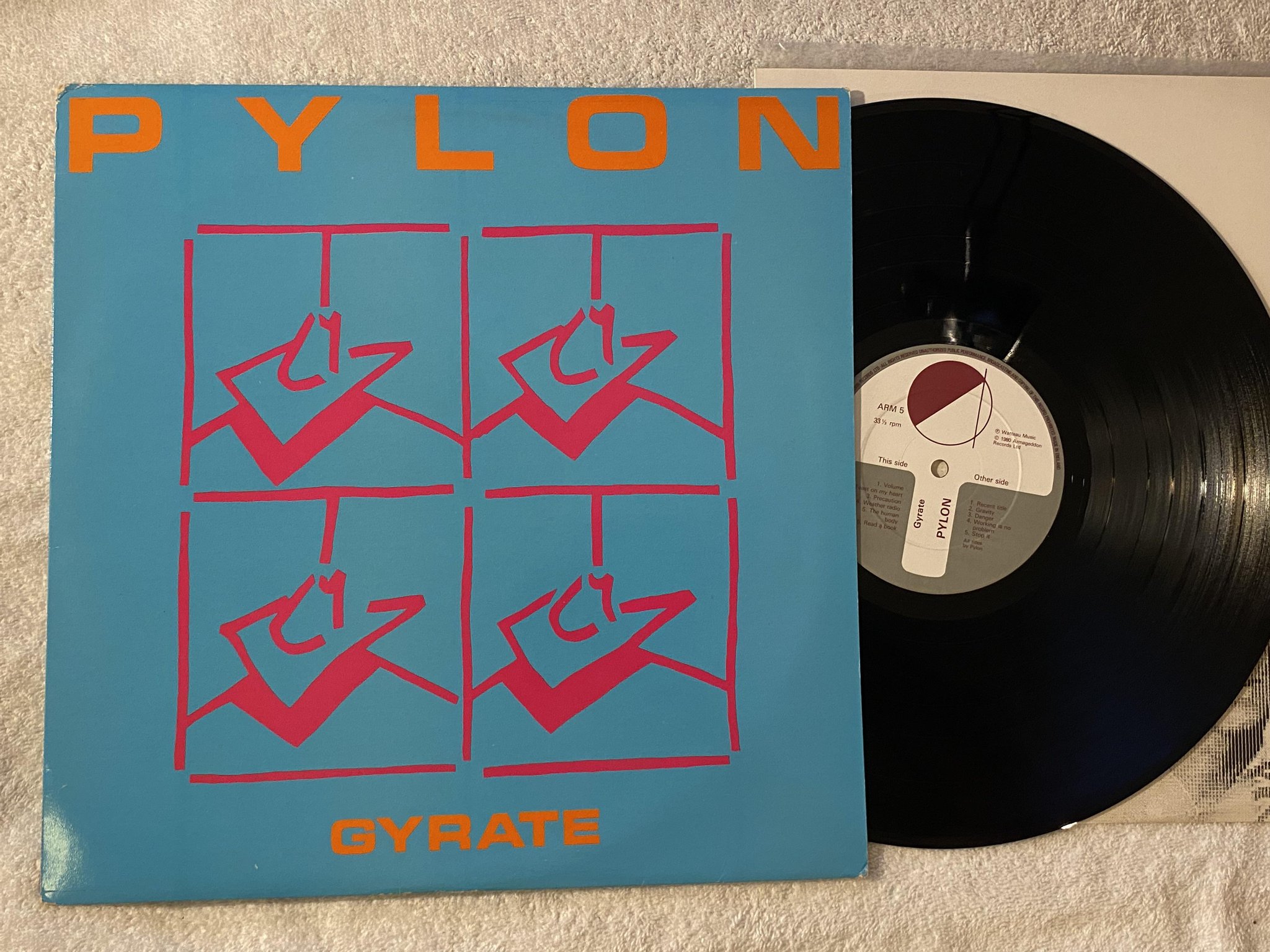 Omslagsbild för skivan PYLON gyrate LP -80 UK ARMAGEDDON ARM-5 *** POST-PUNK ***