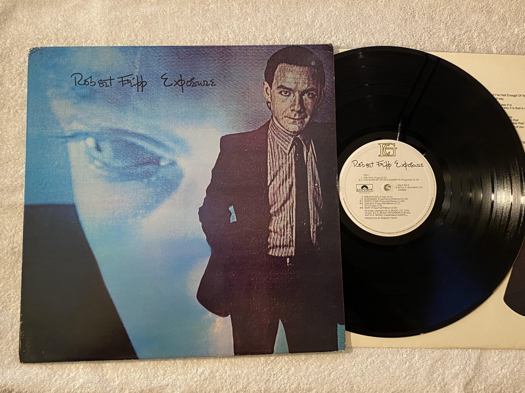 Omslagsbild för skivan ROBERT FRIPP exposure LP -79 EG / POLYDOR EGLP 101