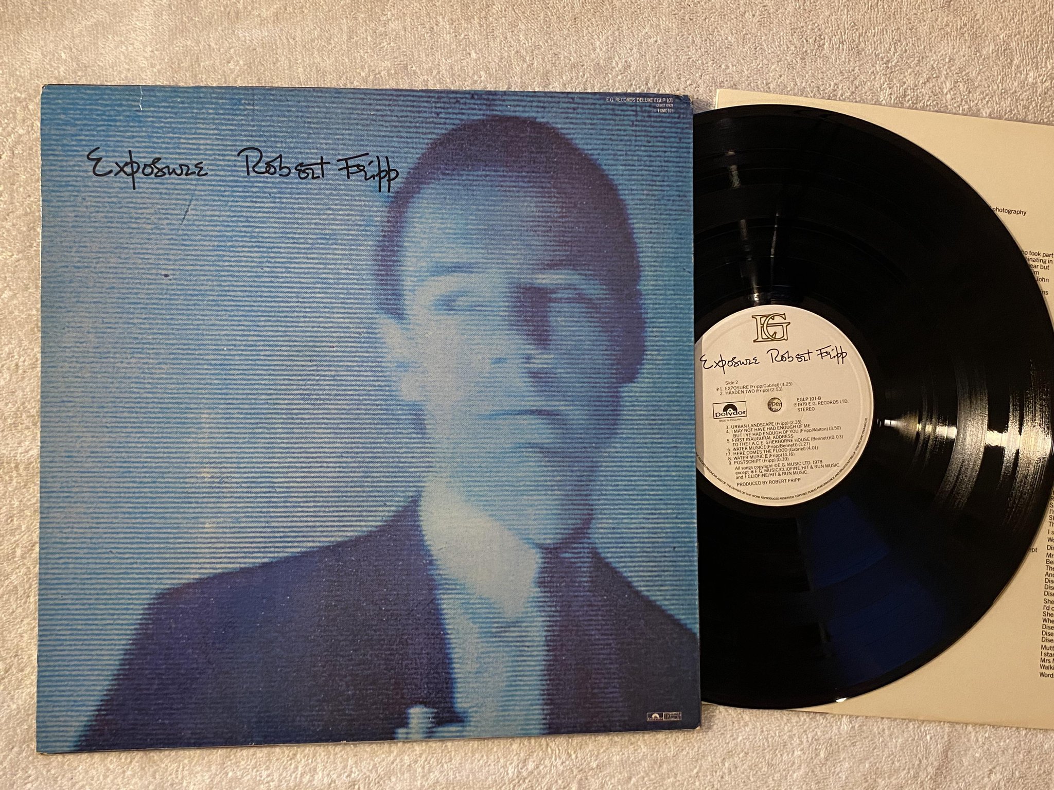 Omslagsbild för skivan ROBERT FRIPP exposure LP -79 EG / POLYDOR EGLP 101