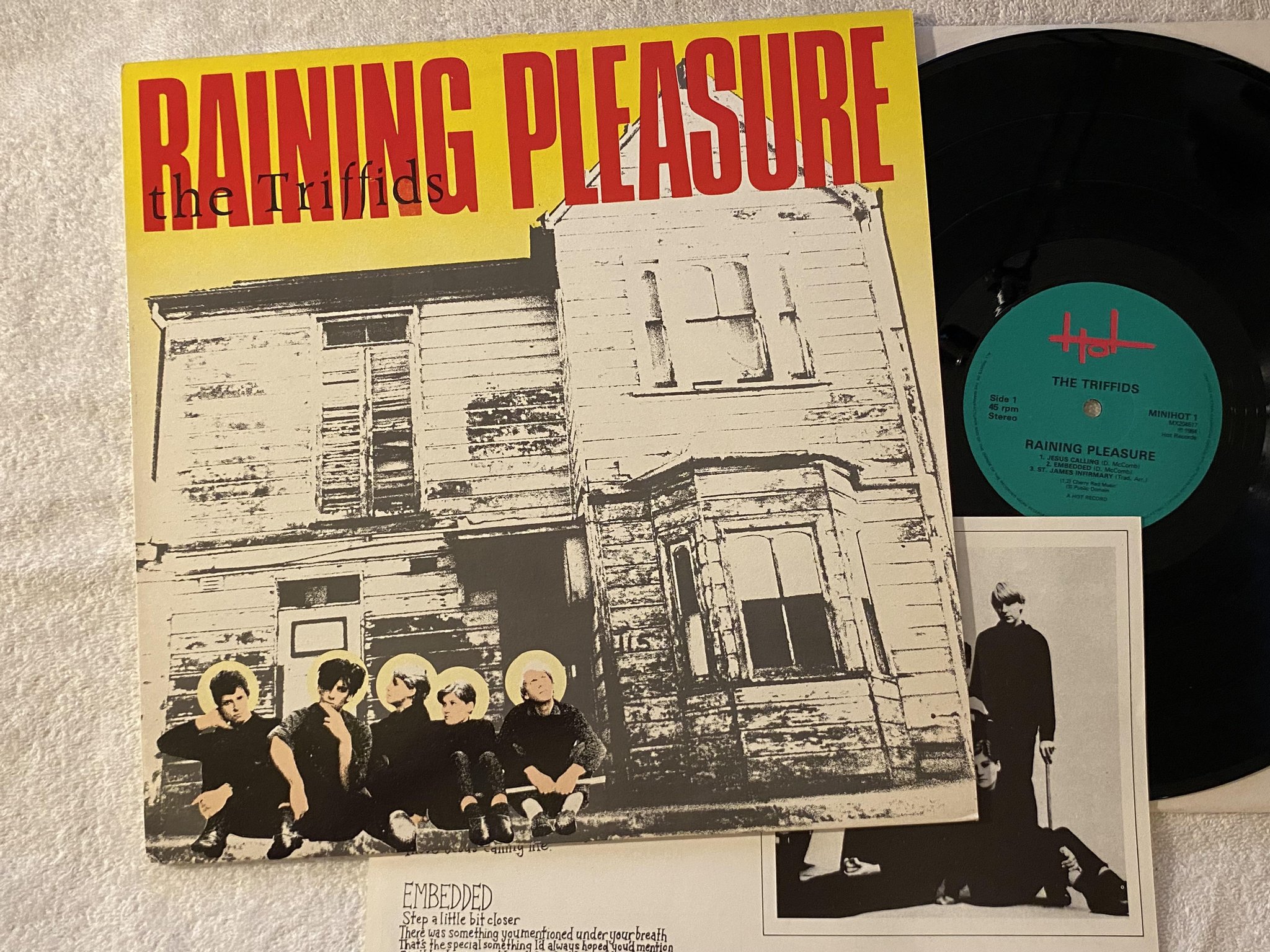 Omslagsbild för skivan THE TRIFFIDS raining pleasure LP -84 UK HOT MINIHOT-1