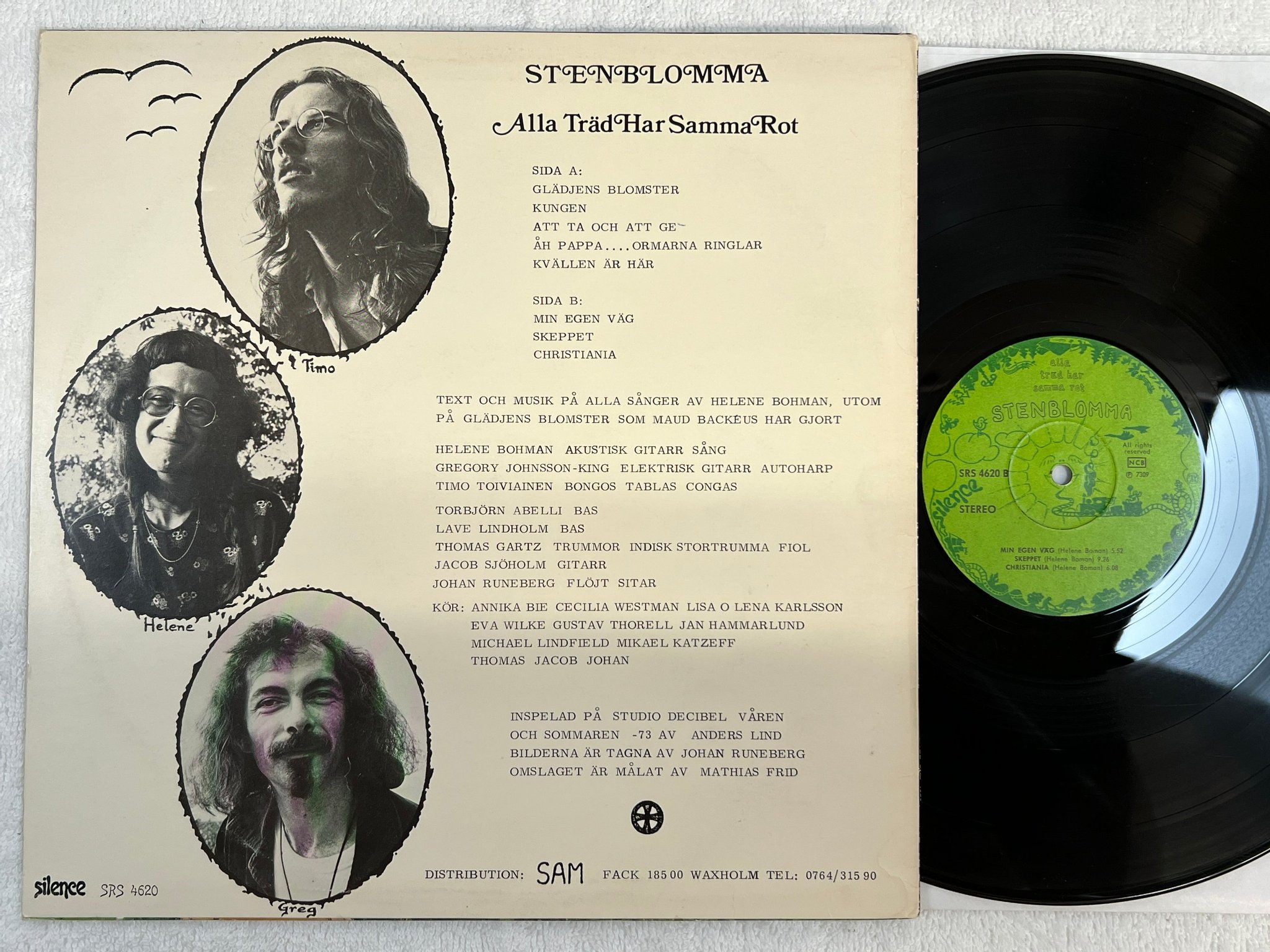 Omslagsbild för skivan STENBLOMMA alla träd har samma rot LP -73 SILENCE SRS 4620 ** RARE **