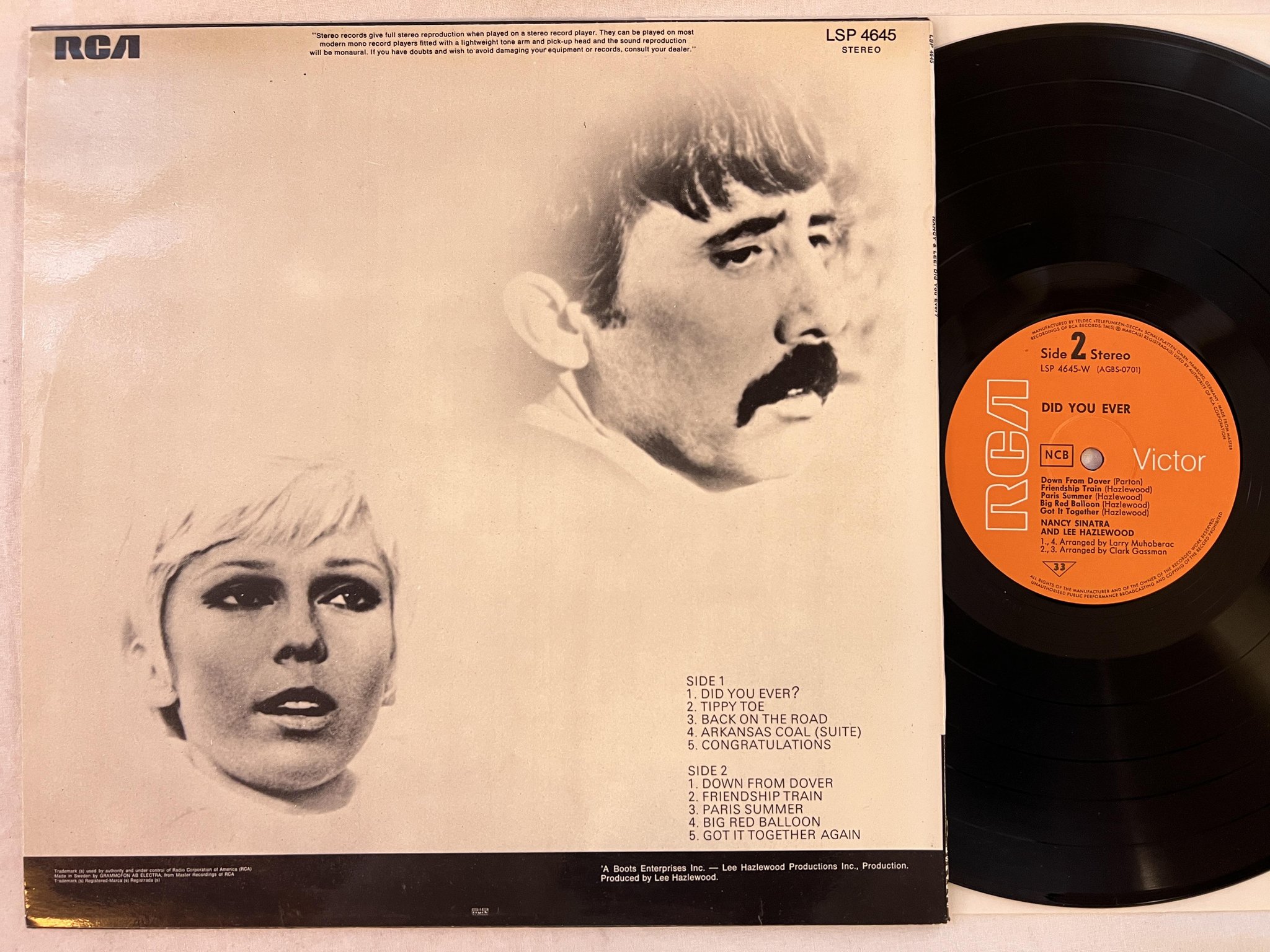 Omslagsbild för skivan NANCY & LEE did you ever? LP Ger RCA LSP 4645-W
