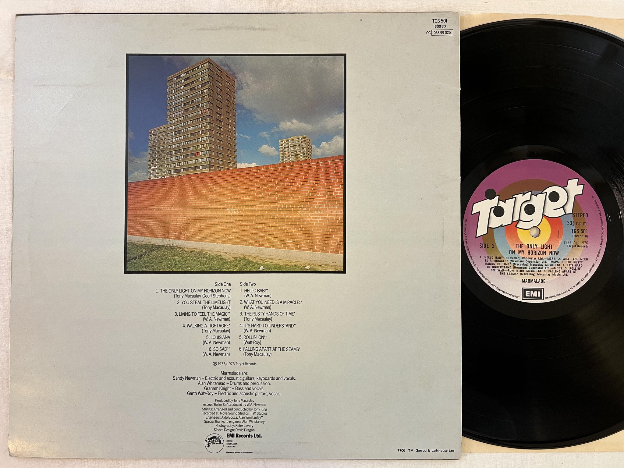 Omslagsbild för skivan MARMALADE the only light on my horizon now LP -77 EMI TGS 501