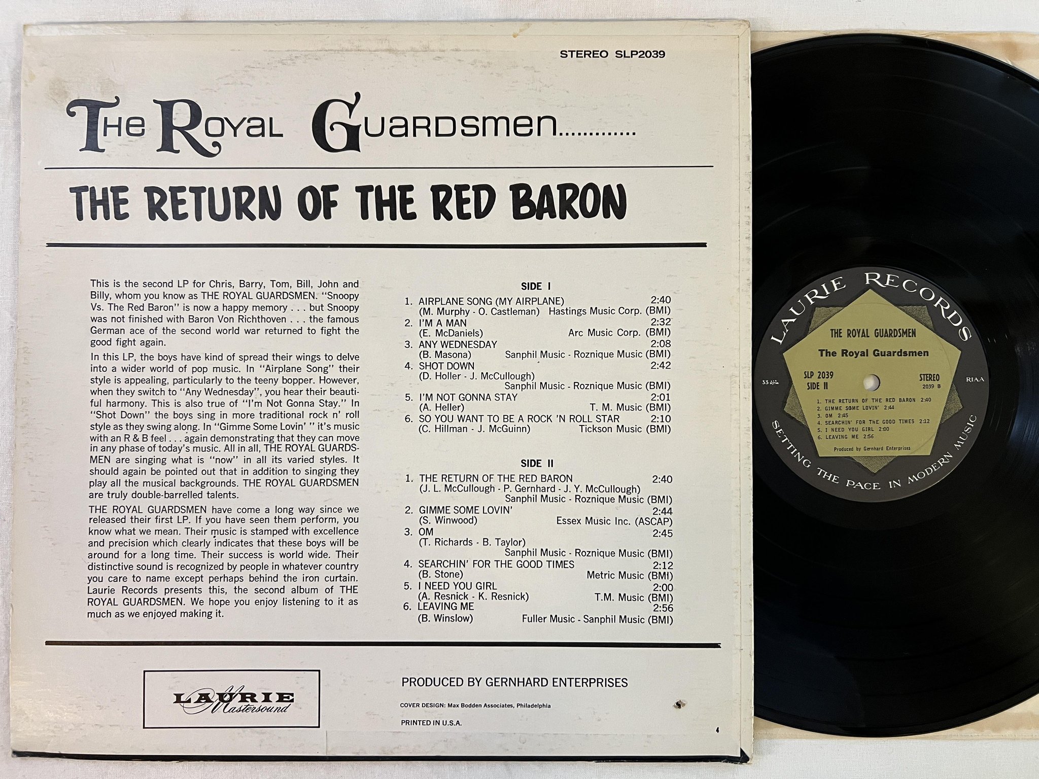 Omslagsbild för skivan THE ROYAL GUARDSMEN The Return Of The Red Baron LP -67 US LAURIE SLP 2039 garage