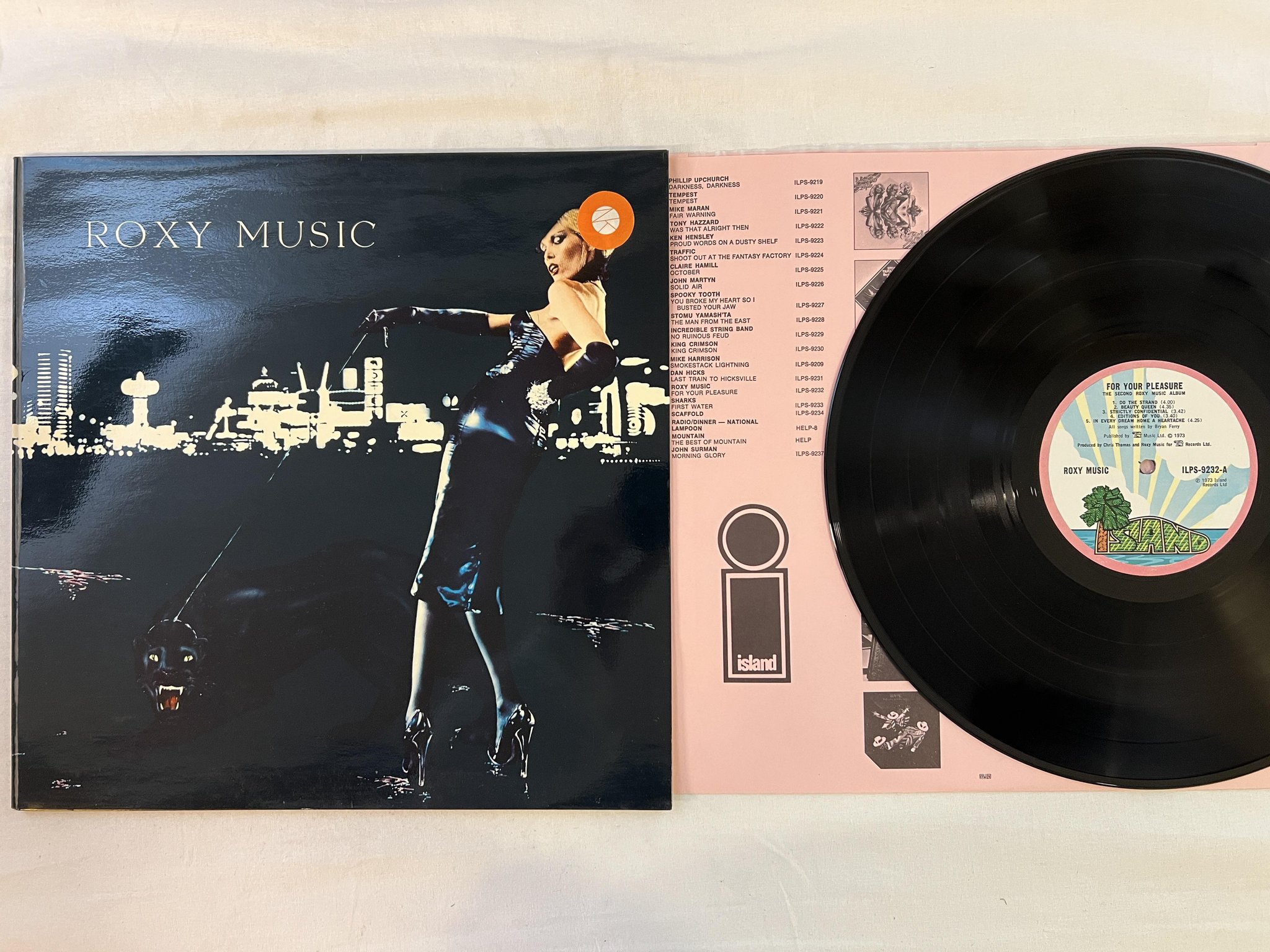 Omslagsbild för skivan ROXY MUSIC for your pleasure LP -73 ISLAND ILPS-9232