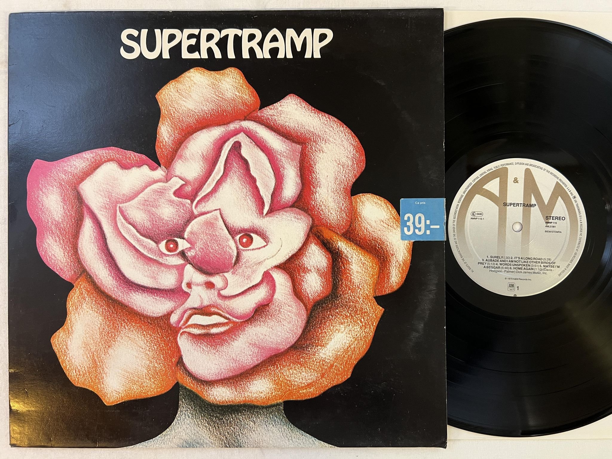 Omslagsbild för skivan SUPERTRAMP s/t LP Hol A&M AMNP 115