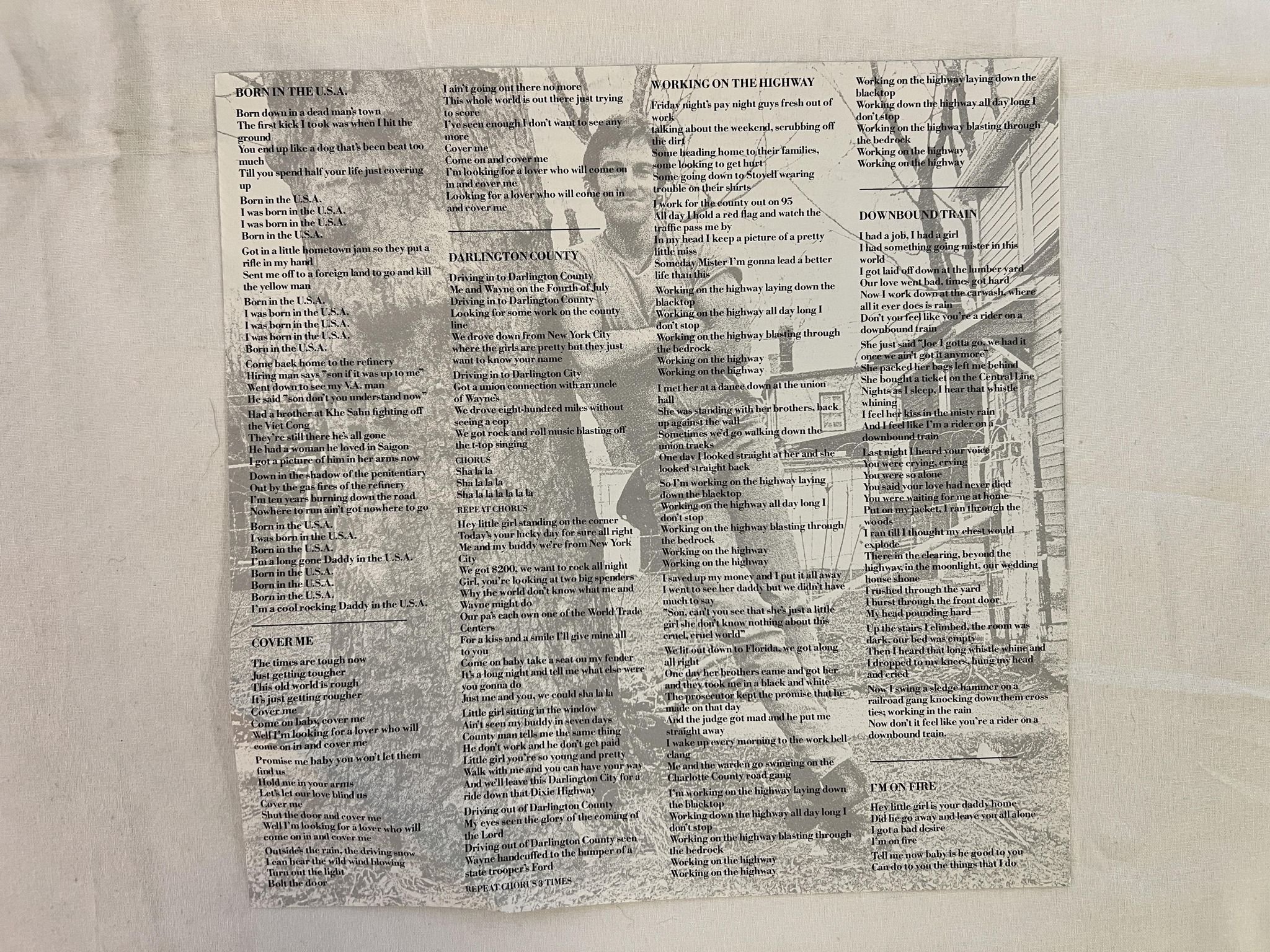 Omslagsbild för skivan BRUCE SPRINGSTEEN born in the USA LP -84 Hol CBS 86304