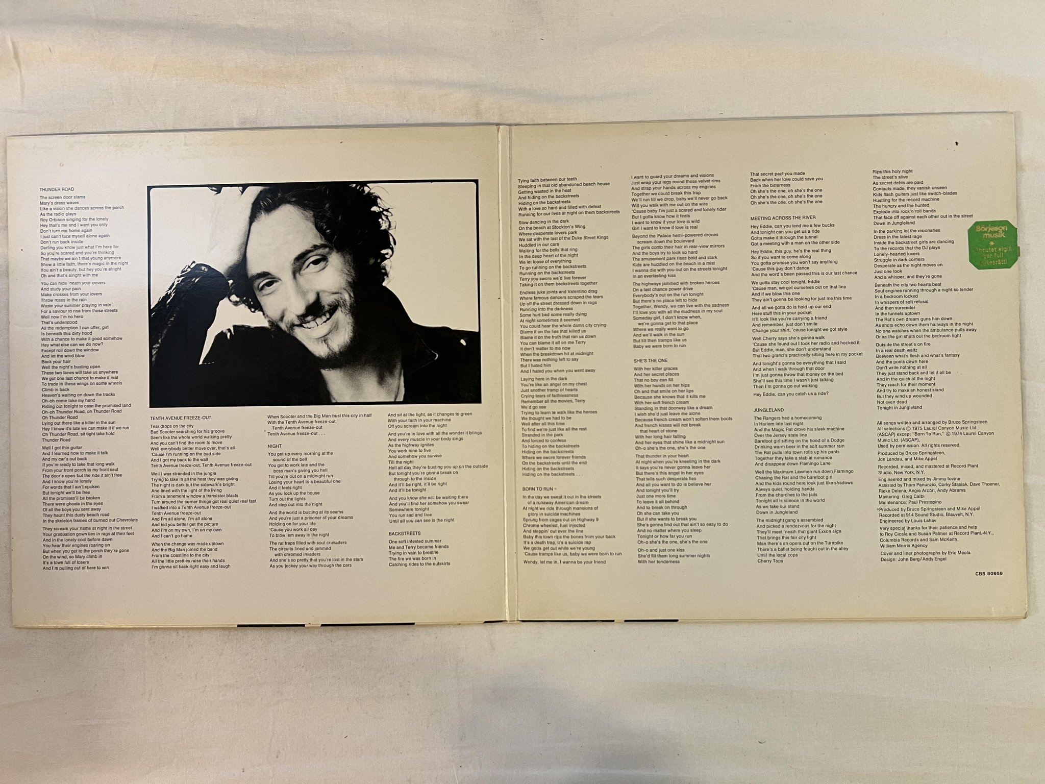Omslagsbild för skivan BRUCE SPRINGSTEEN the wild, the innocent ... LP Hol CBS 32363