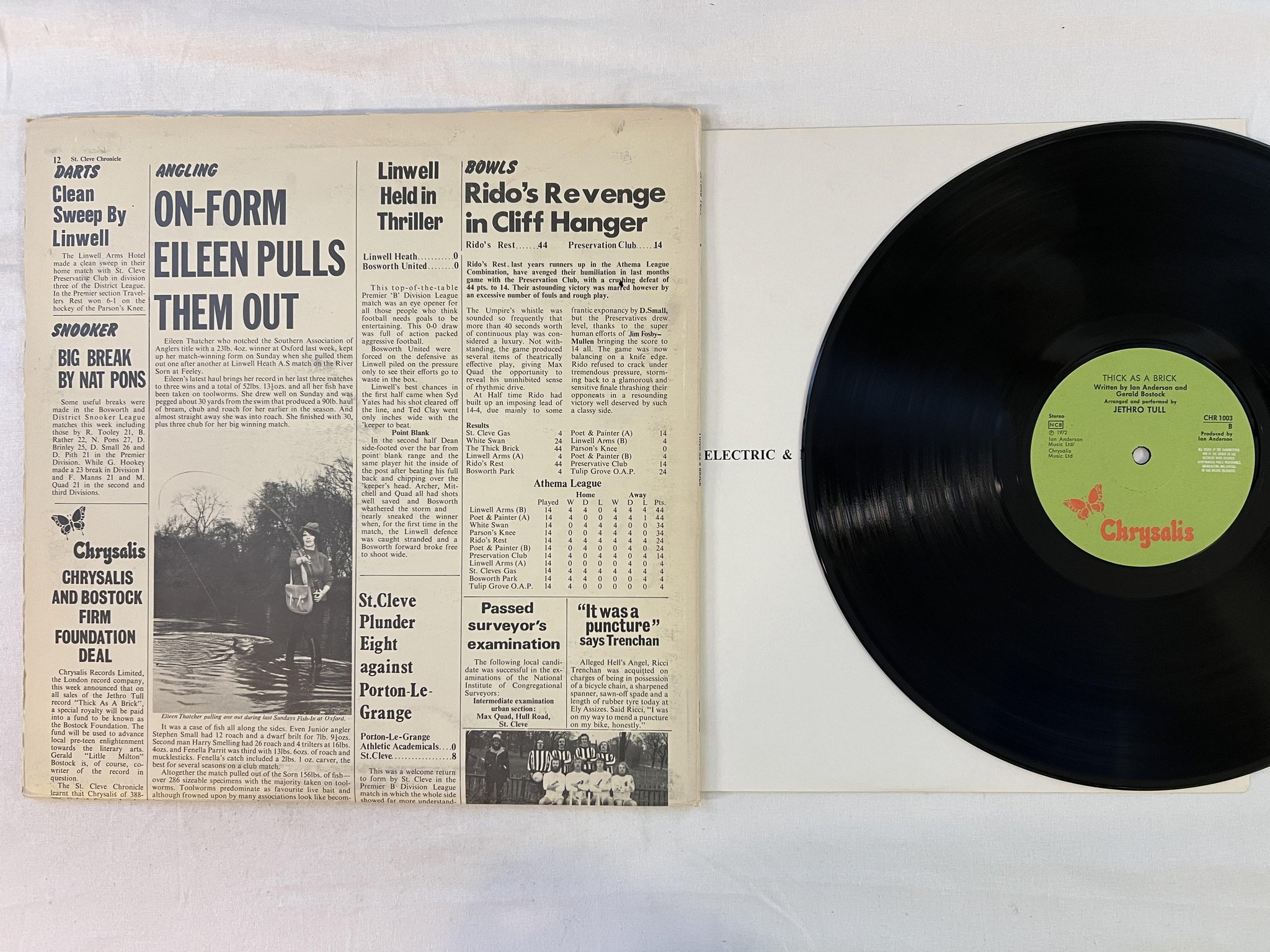 Omslagsbild för skivan JETHRO TULL thick as a brick LP -72 ncb CHRYSALIS CHR 1003