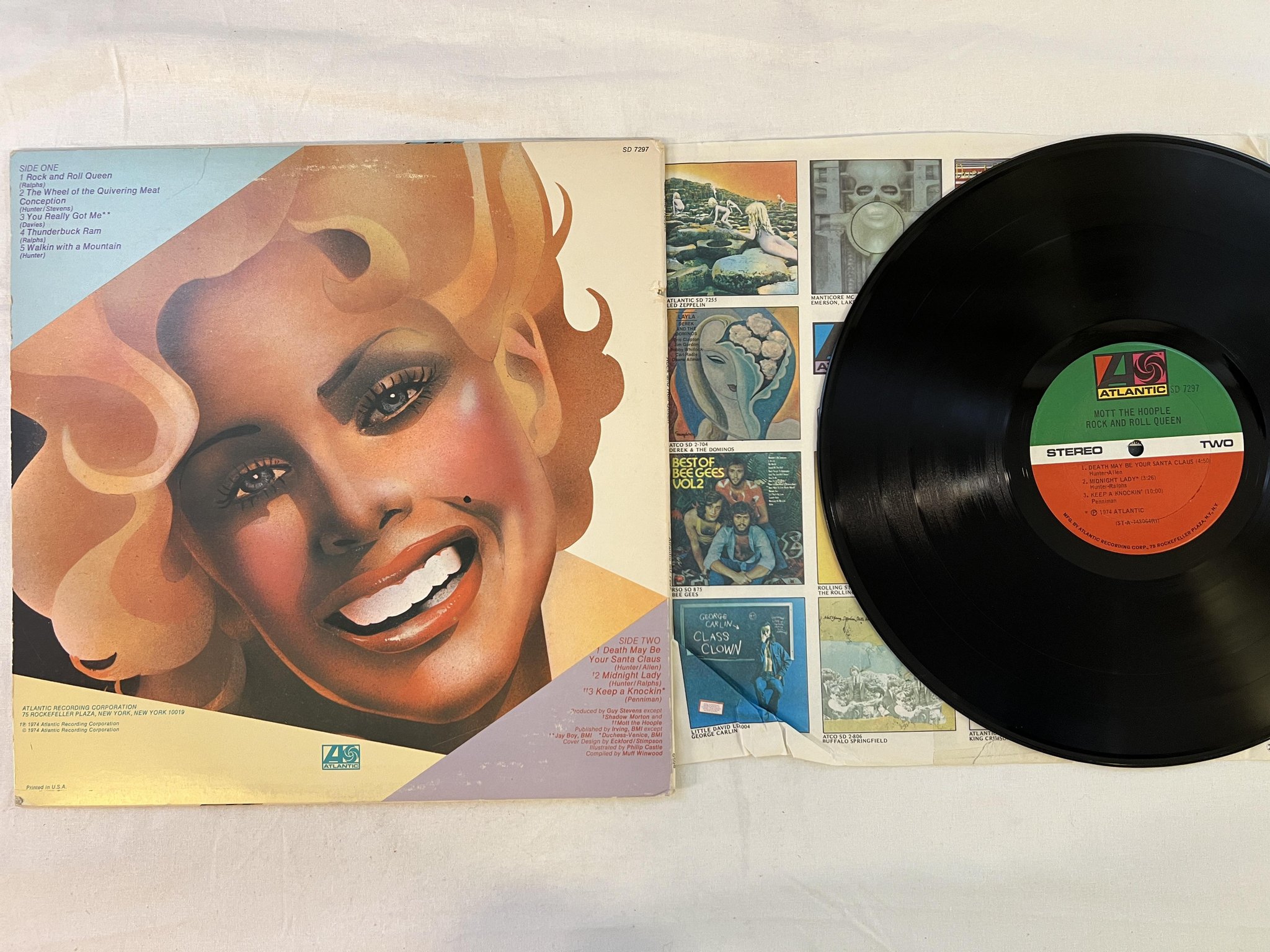 Omslagsbild för skivan MOTT THE HOOPLE rock and roll queen LP -74 US ATLANTIC SD 7297