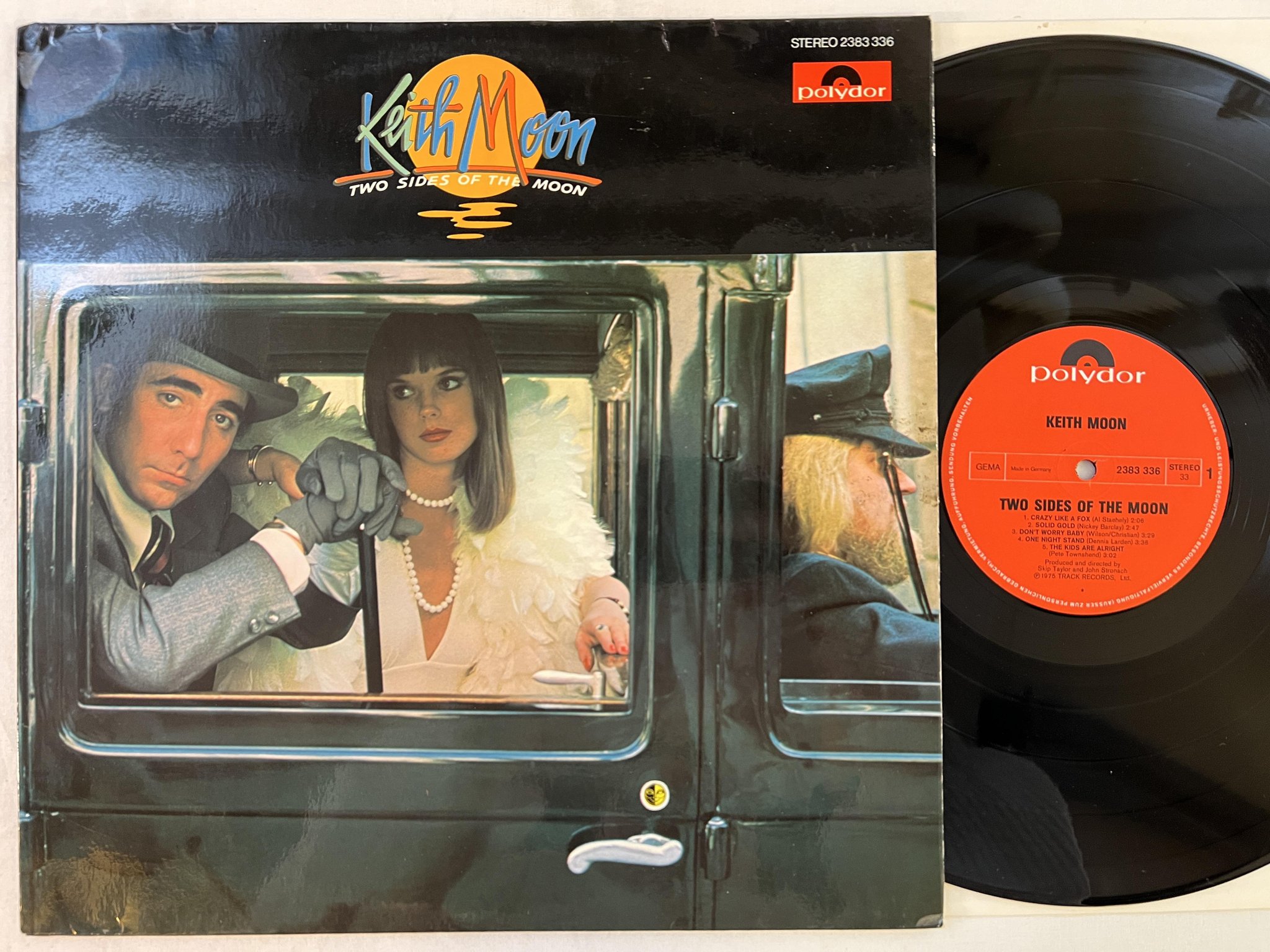 Omslagsbild för skivan KEITH MOON two sides of the moon LP -75 Ger POLYDOR 2383 336