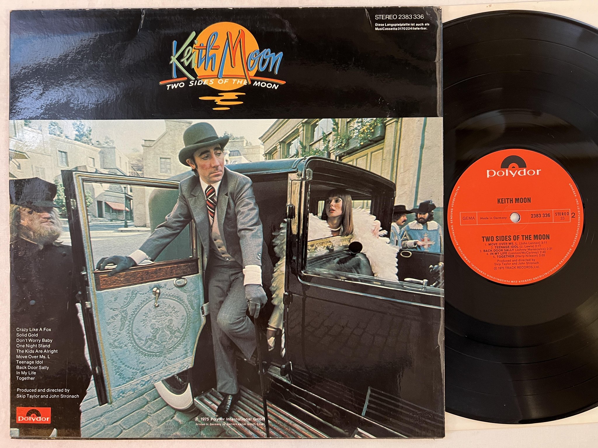 Omslagsbild för skivan KEITH MOON two sides of the moon LP -75 Ger POLYDOR 2383 336