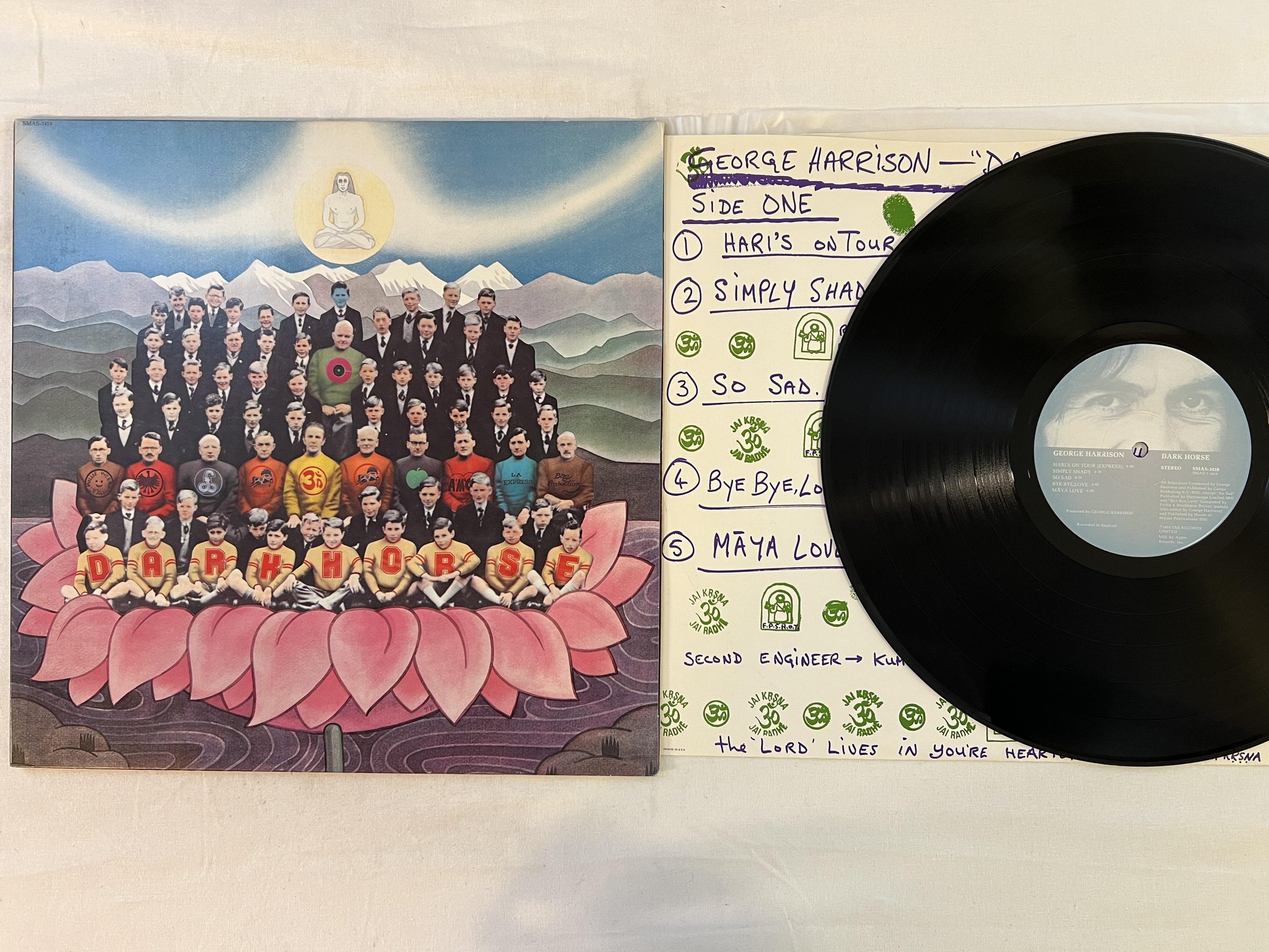 Omslagsbild för skivan GEORGE HARRISON dark horse LP -74 US EMI SMAS-3418