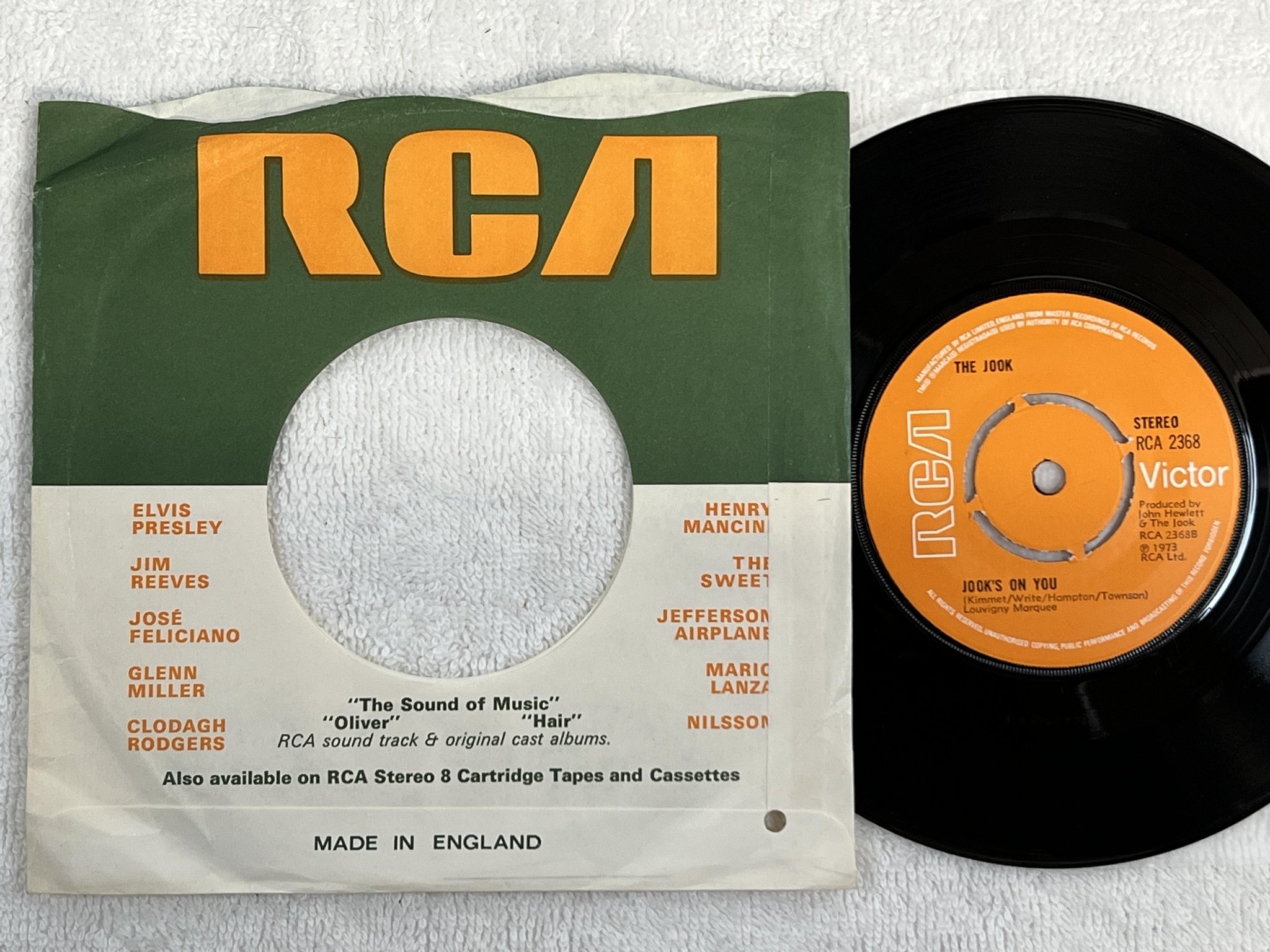 Omslagsbild för skivan THE JOOK Oo Oo Rudi 7"single -73 UK RCA 2368