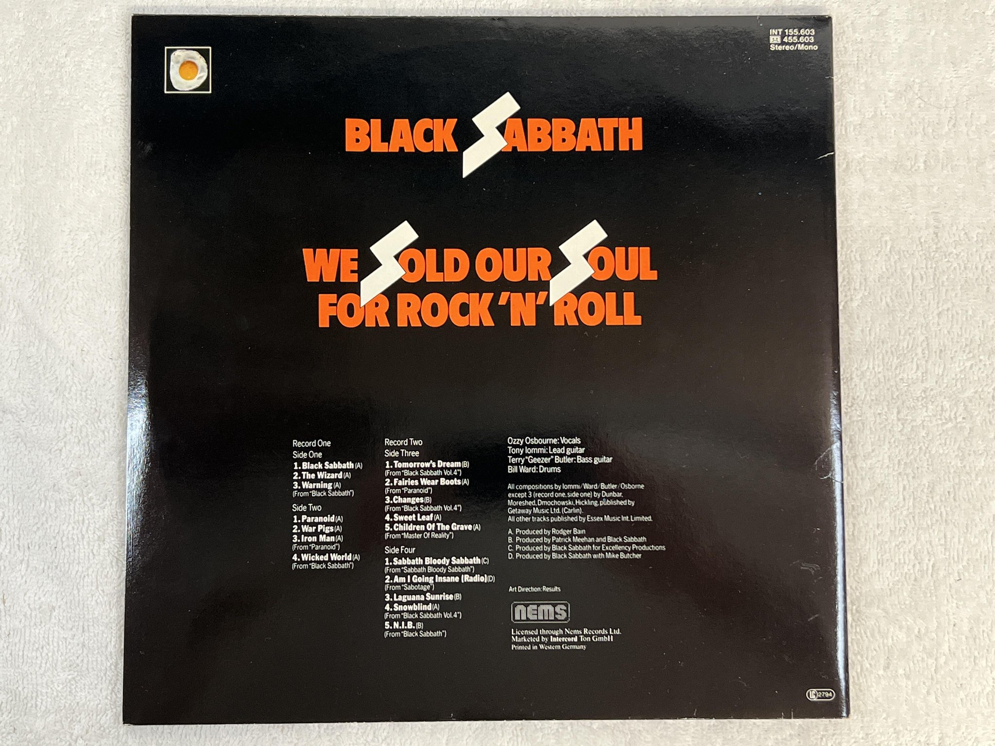 Omslagsbild för skivan BLACK SABBATH we sold our soul for rock n roll 2xLP ncb NEMS NELD 101