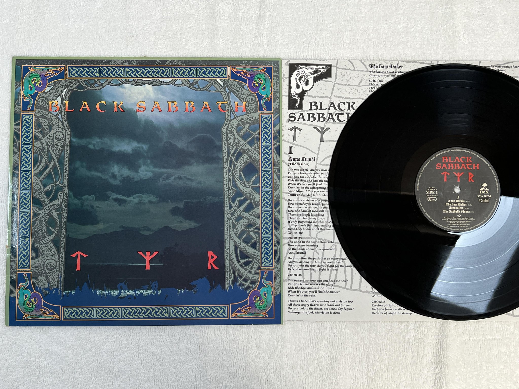 Omslagsbild för skivan BLACK SABBATH tyr LP -90 Ger I.R.S. 1C 064-2410701 *** RARE ***