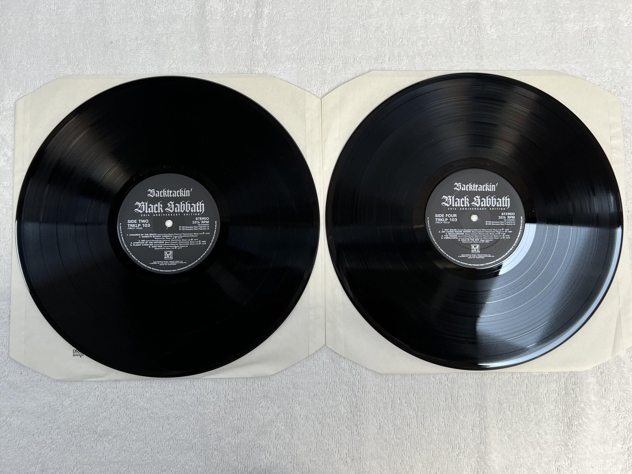 Omslagsbild för skivan BLACK SABBATH Backtrackin' 2xLP -89 UK MASTERPIECE MUSIC TRKLP 103