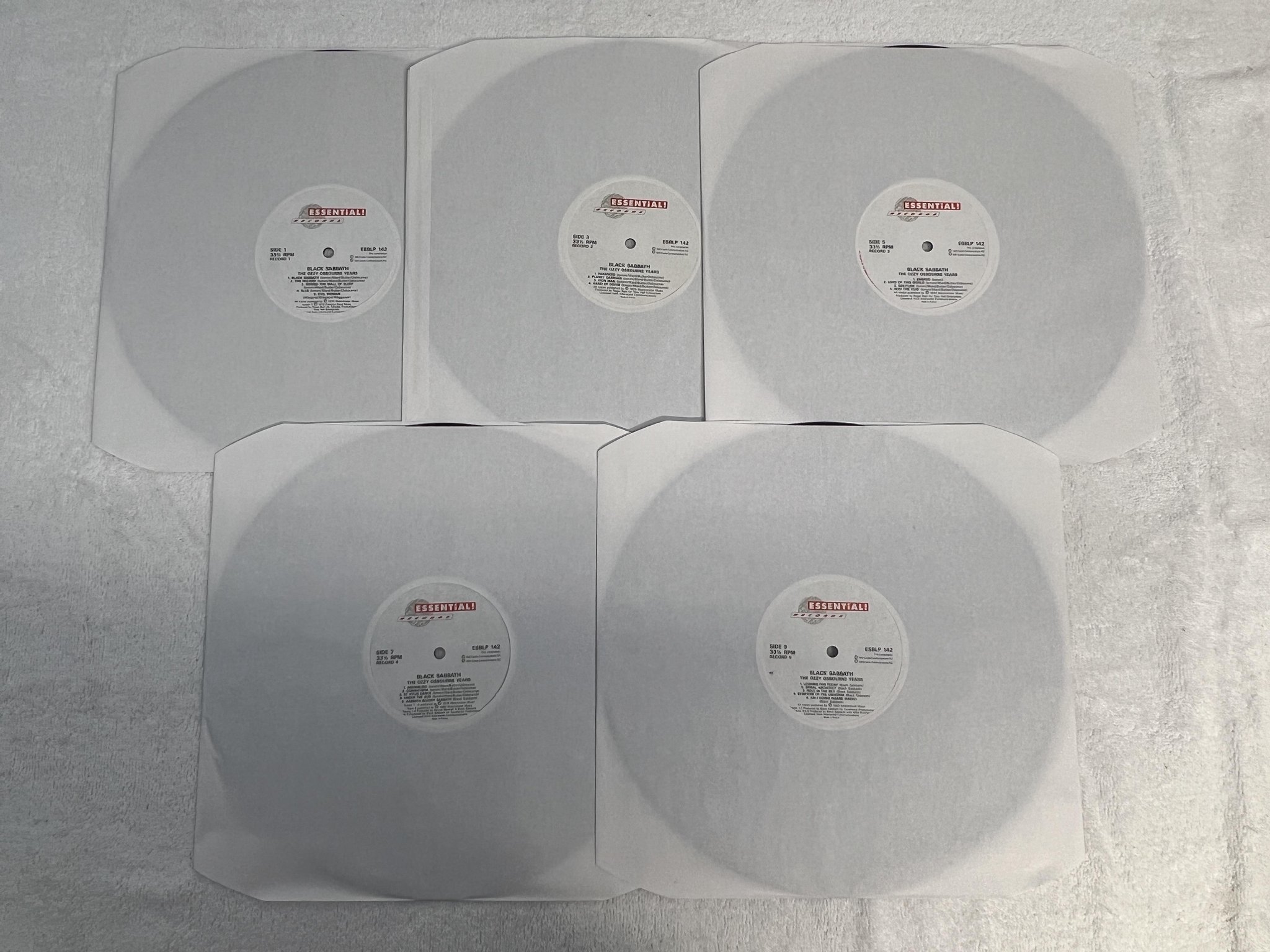 Omslagsbild för skivan BLACK SABBATH The Ozzy Osbourne Years 5xLP BOX -91 UK ESSENTIAL! ESBLP 142 SVÅR!